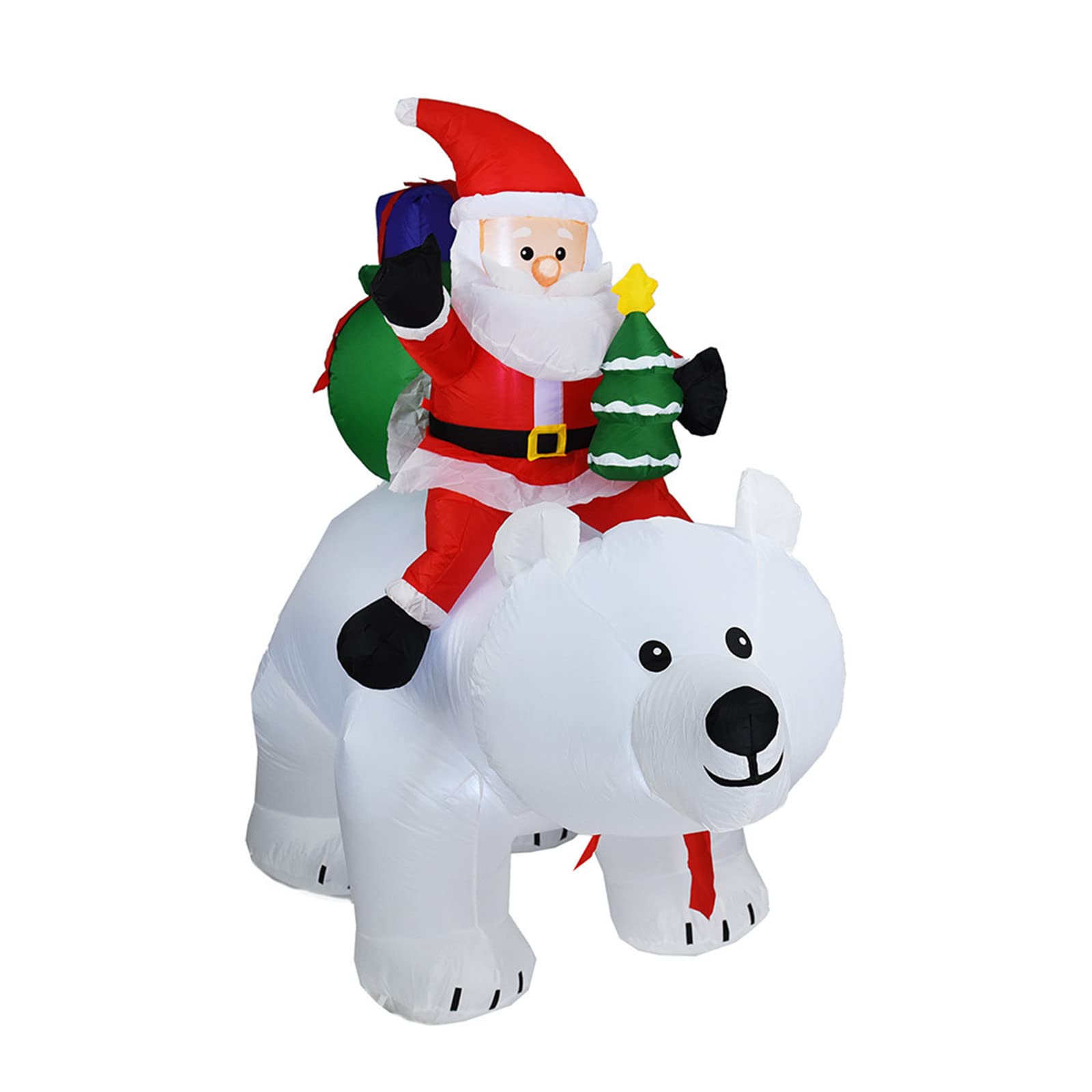 Elegant LED Inflatable Santa Claus Riding Bear with Shaking Head - Christmas Ornaments & Home Decor for Indoor/Outdoor Holiday Decoration | Perfect for Yard, Living Room, and Party Decorations