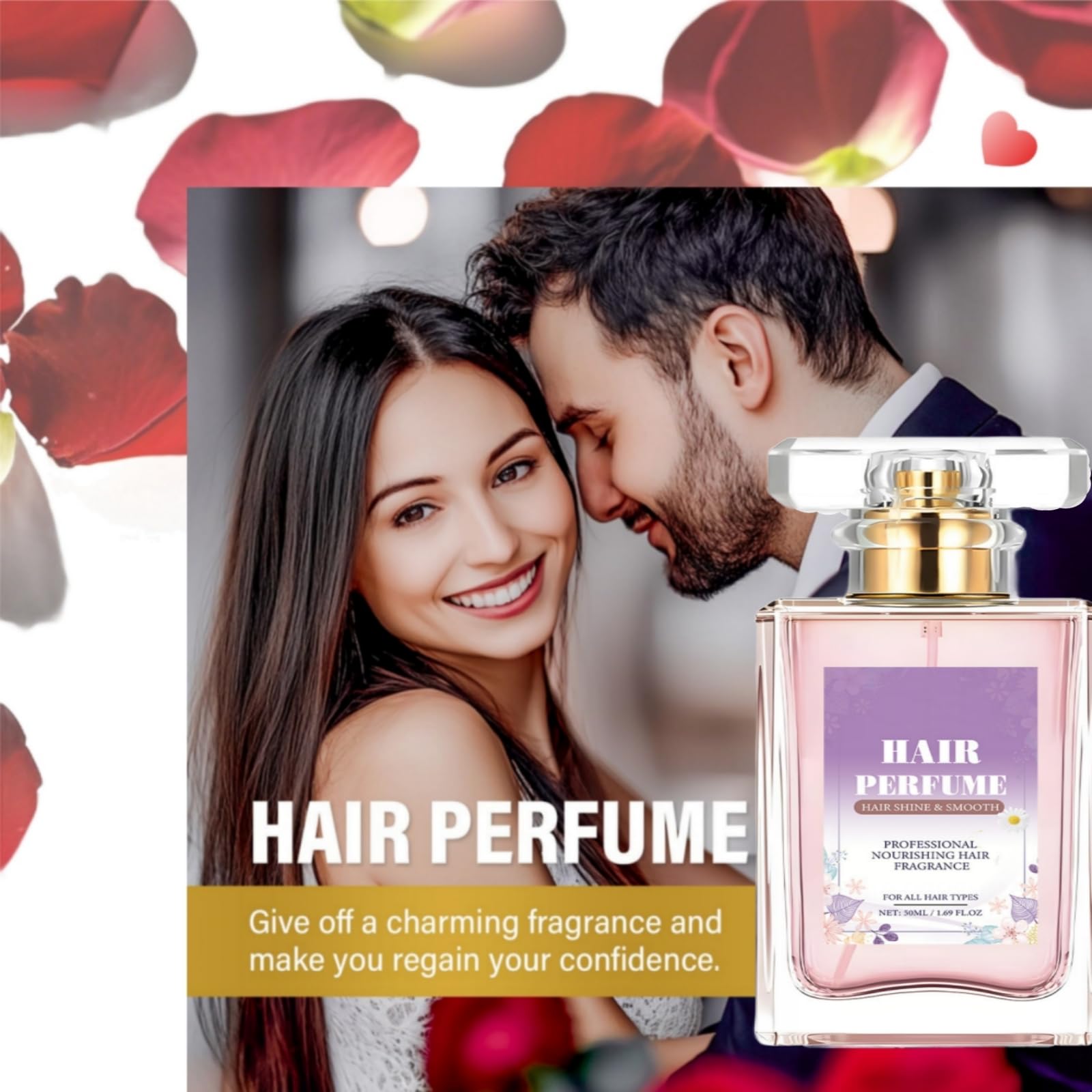 **Pheromone Hair Perfume & Essential Oil Mist for Women - Moisturizing & Nourishing Dry, Damaged Hair - Anti-Frizz Treatment for Smooth, Healthy Hair - Perfect for Daily Styling & Special Occasions (1 Box)**
