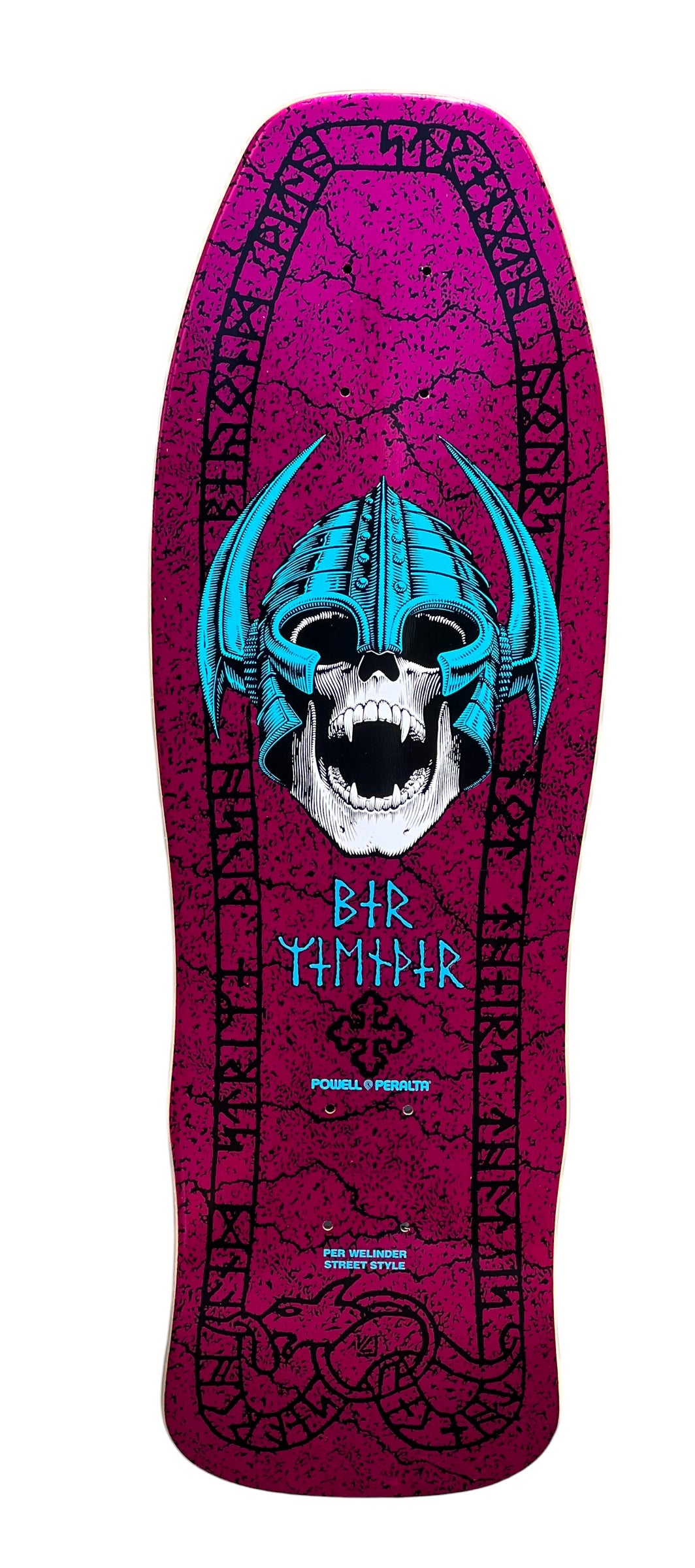 Powell Peralta Per Welinder Nordic Skull Pink Foil Skateboard Deck - Professional Street & Park Skateboard for Adults & Teens - Perfect for Tricks, Commuting & Skatepark Riding