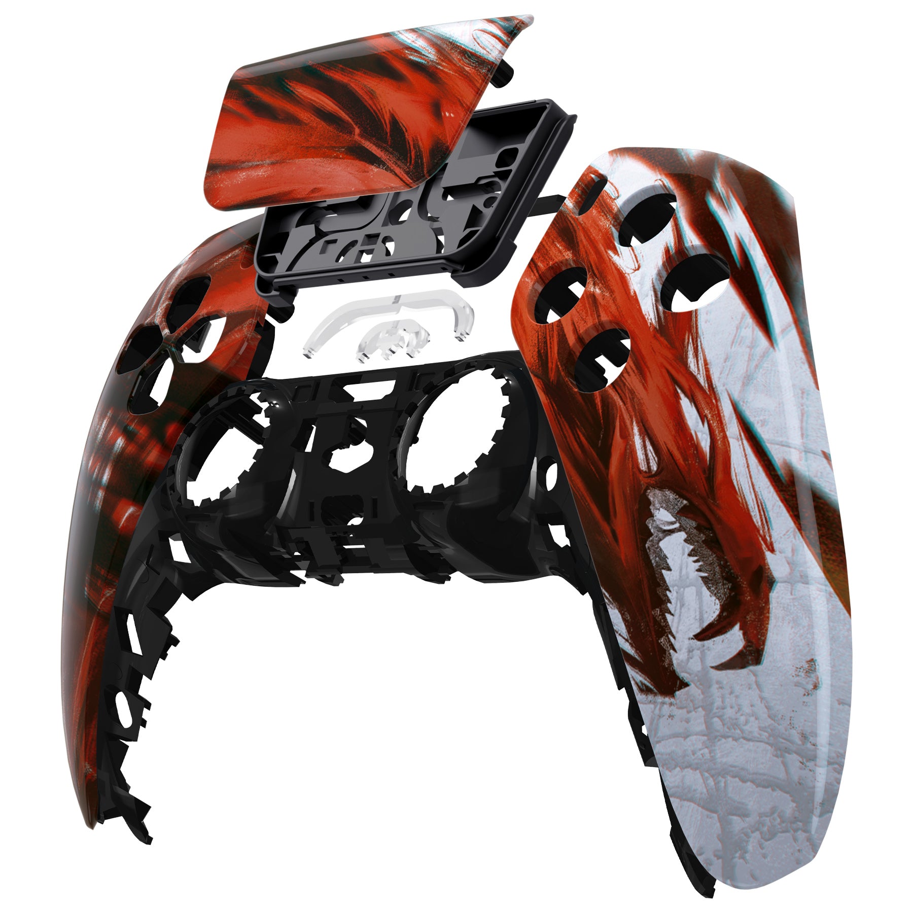 eXtremeRate Shadow of Blood PS5 Controller Touchpad Cover - DIY Replacement Shell Compatible with BDM-010/020/030/040/050 Models - Custom Gaming Accessory for Enhanced PS5 Controller Aesthetics & Protection - Perfect for Gaming Enthusiasts & DIY Modders