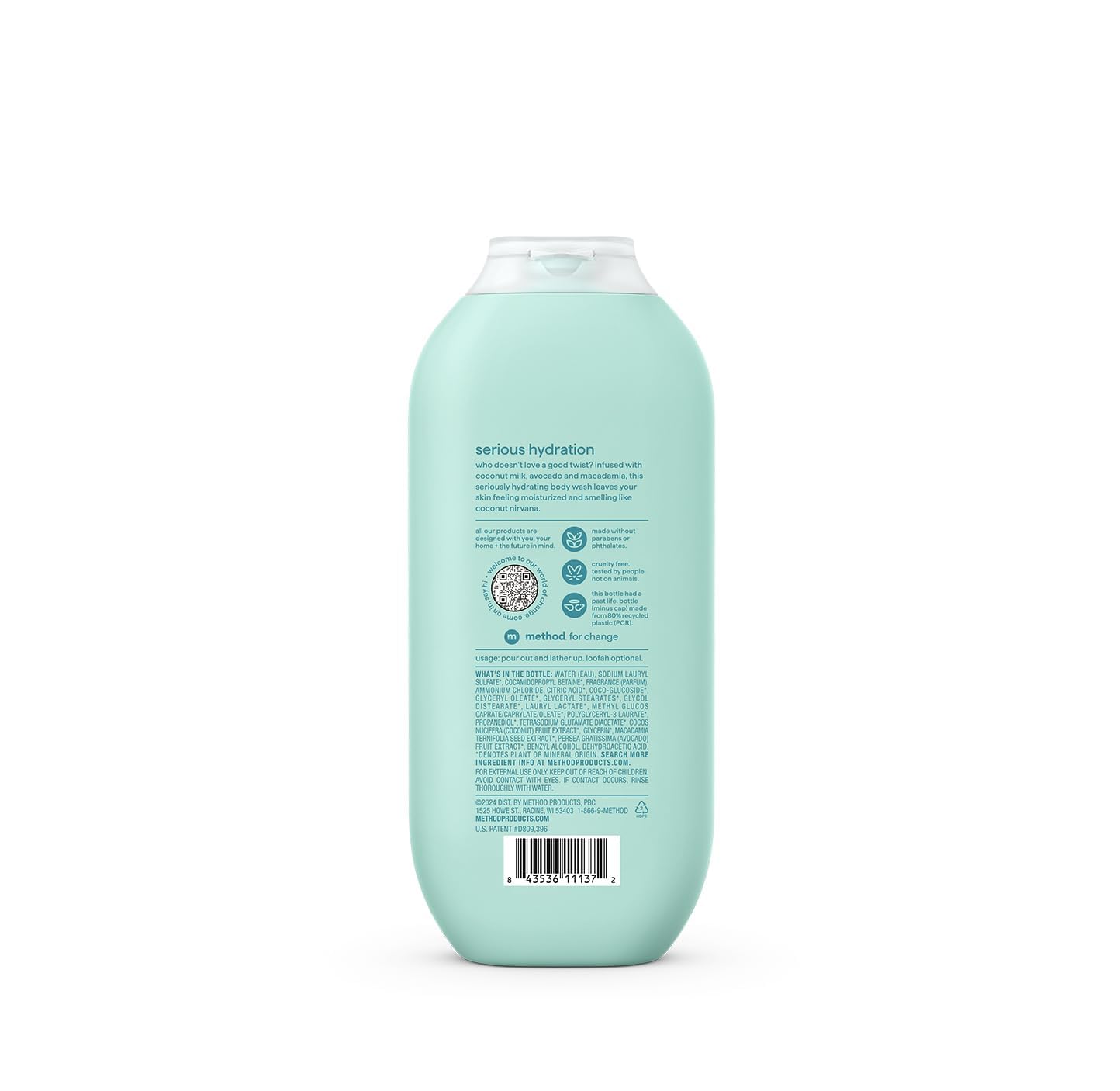 Method Body Wash - Coco Twist with Coconut Milk, Avocado & Macadamia Notes, 18 oz | Hydrating & Nourishing Shower Gel for Dry Skin | Perfect for Daily Use & Spa-Like Bath Experience