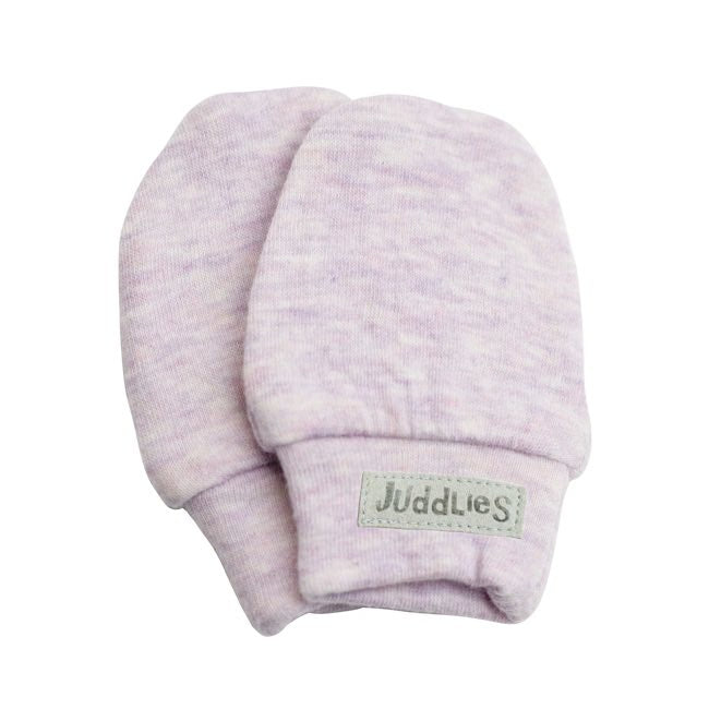 Juddlies Baby Scratch Mittens - Soft Lavender Fleck Mittens for Newborns & Infants - Prevent Scratching & Protect Skin - Perfect for Sleeping, Nursing & Playtime