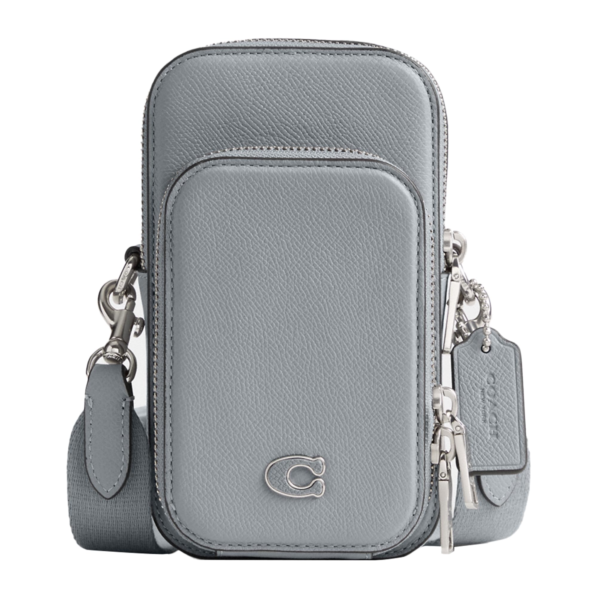 Coach Men's Crossgrain Leather Phone Crossbody Bag - Stylish & Durable for Everyday Use, Travel, and Work Commute
