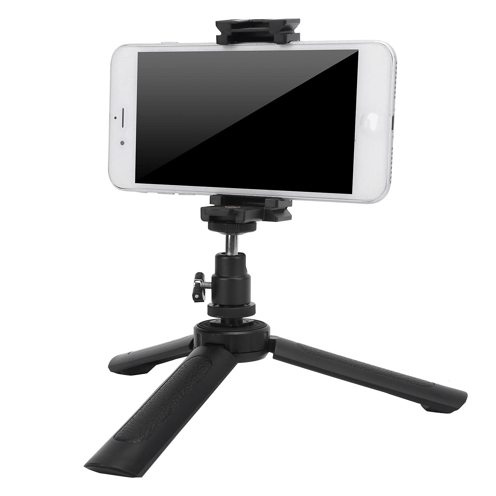 Portable Mini Tripod Stand with Ball Head & Phone Clamp - 360° Rotatable, Stable Non-Slip Phone Holder for iPhone Android Smartphones - Perfect for Vlogging, Photography, Live Streaming & Video Calls