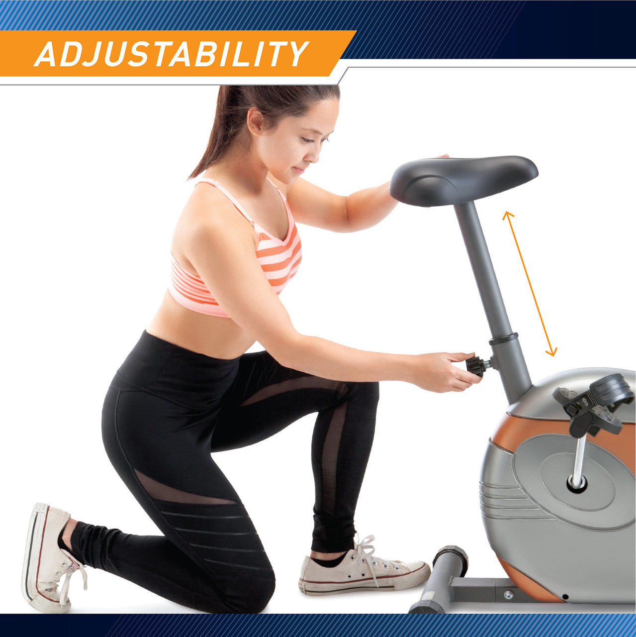 Marcy ME 708 Upright Exercise Bike for Home Gym - Indoor Cycling Bike with Adjustable Seat & Resistance - Perfect for Cardio Workouts & Weight Loss