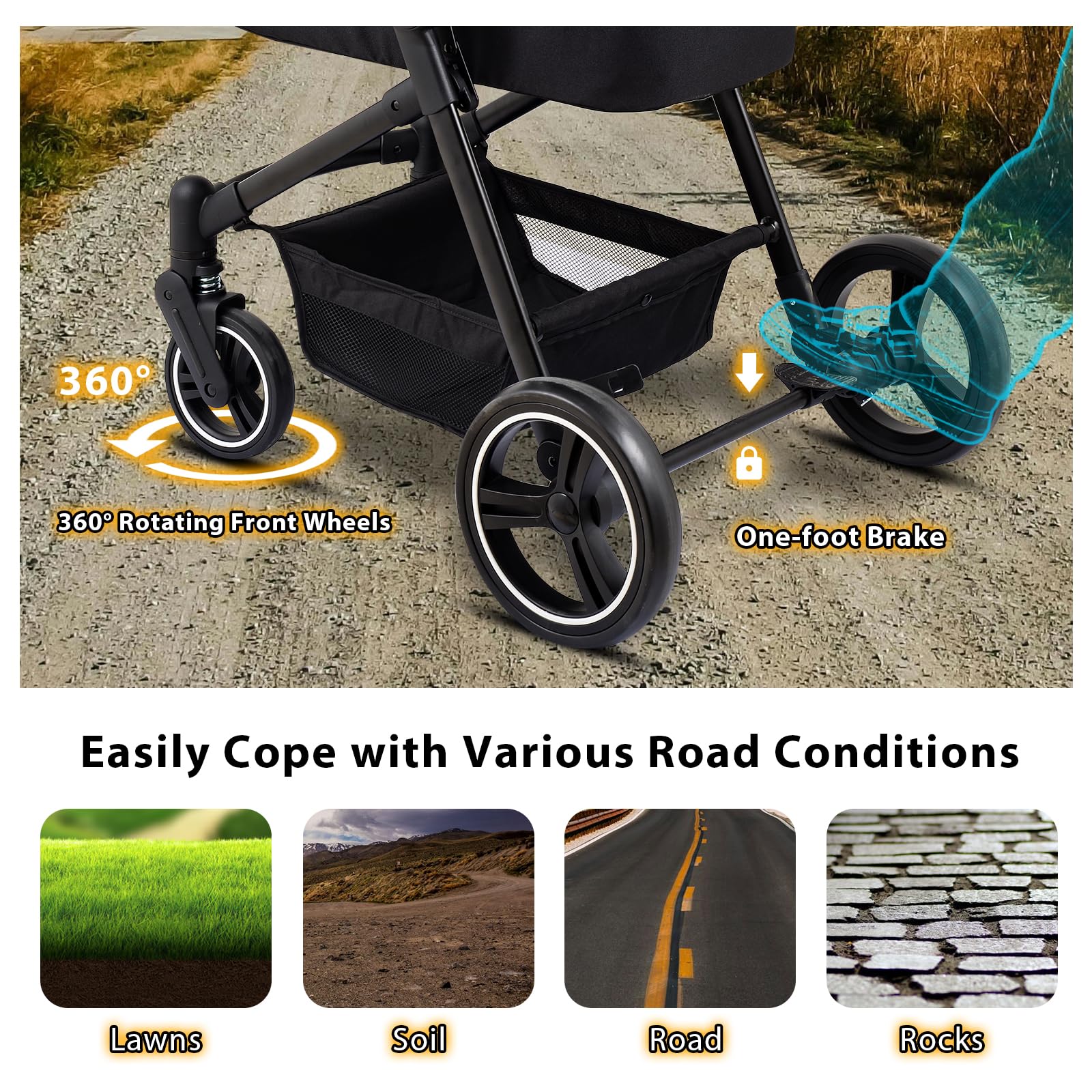 Foldable Double Pet Stroller for 2 Small & Medium Dogs & Cats - Lightweight Convertible Pet Carrier with Removable Basket | Perfect for Park Walks, Vet Visits & Traveling with Pets