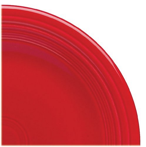 Fiesta 10.5-Inch Scarlet Dinner Plates Set of 4 - Durable Ceramic Plates for Everyday Dining, Parties & Entertaining | Microwave & Dishwasher Safe
