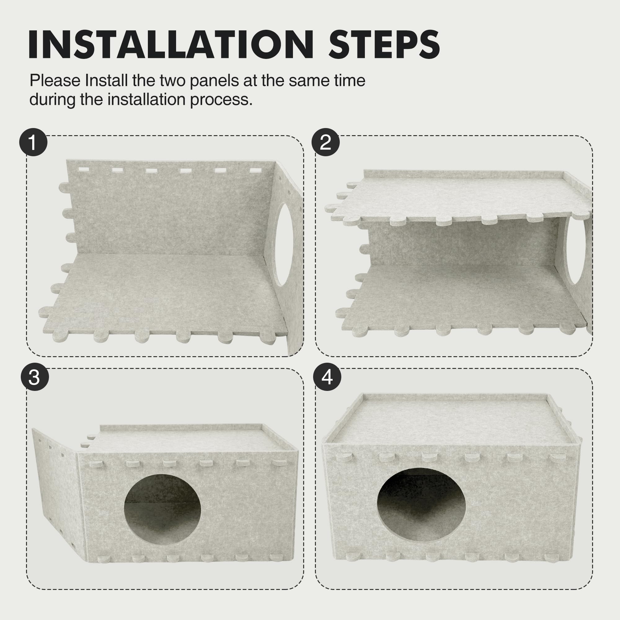 Premium Cat Bed for Indoor Cats - Large & Multi-Cat Scratch-Resistant Cave Hideaway (22x14.2x12 Inch, Cream) | Cozy Pet Furniture for Lounging, Napping & Playtime
