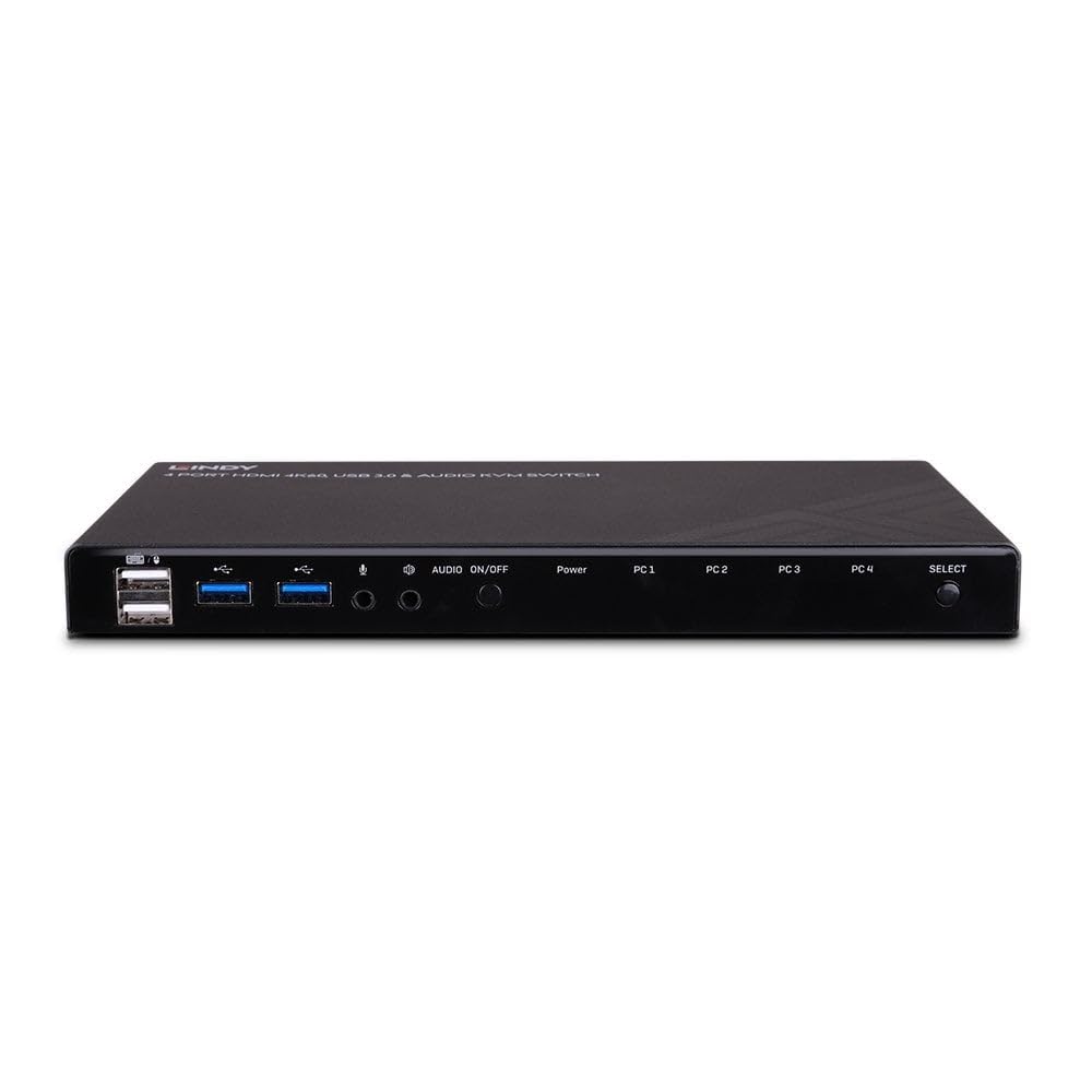 4K60 HDMI KVM Switch with 4 Ports, USB 3.0 & Audio Support - Perfect for Multi-Device Home Office & Gaming Setup