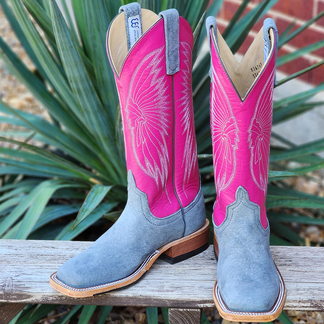 Anderson Bean Women's Grey Carpincho Cowboy Boots - Comfortable Western Riding Boots for Country Fashion & Outdoor Adventures
