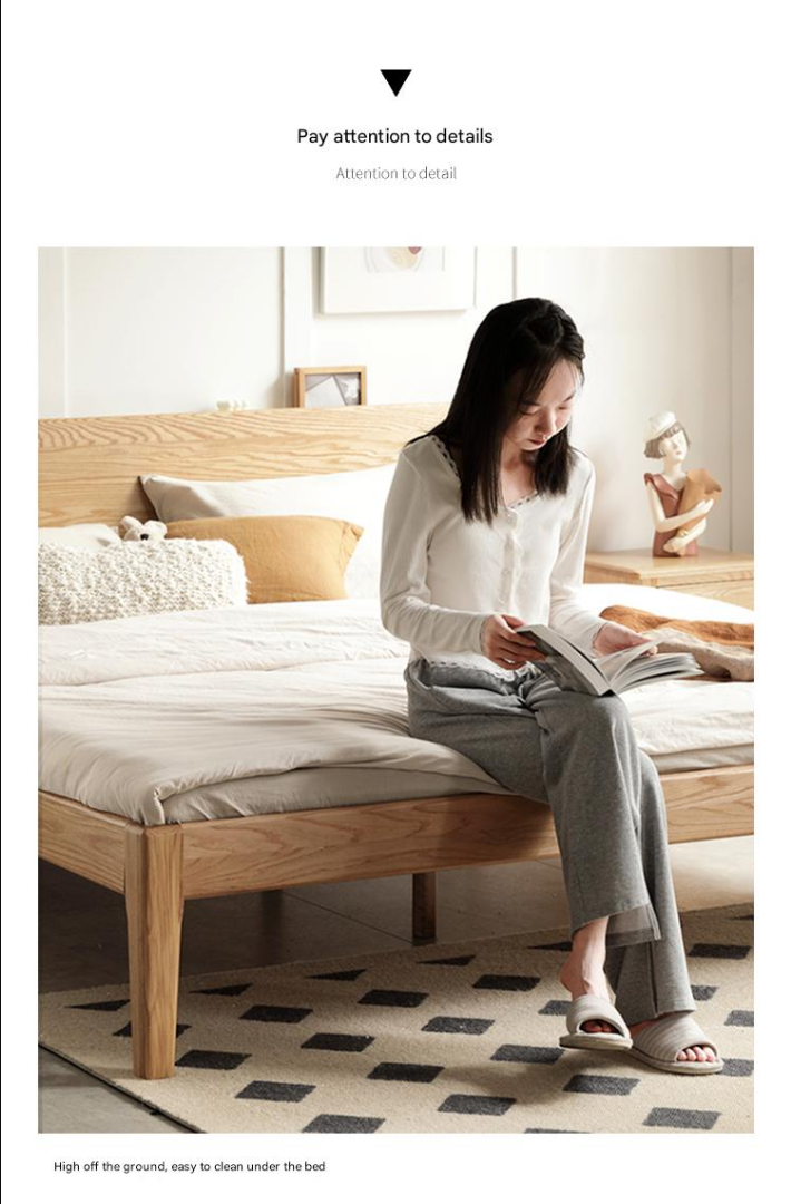 Solid Oak Wood LED Bed Frame with Built-in Lighting - Perfect for Modern Bedrooms, Guest Rooms, and Cozy Home Decor