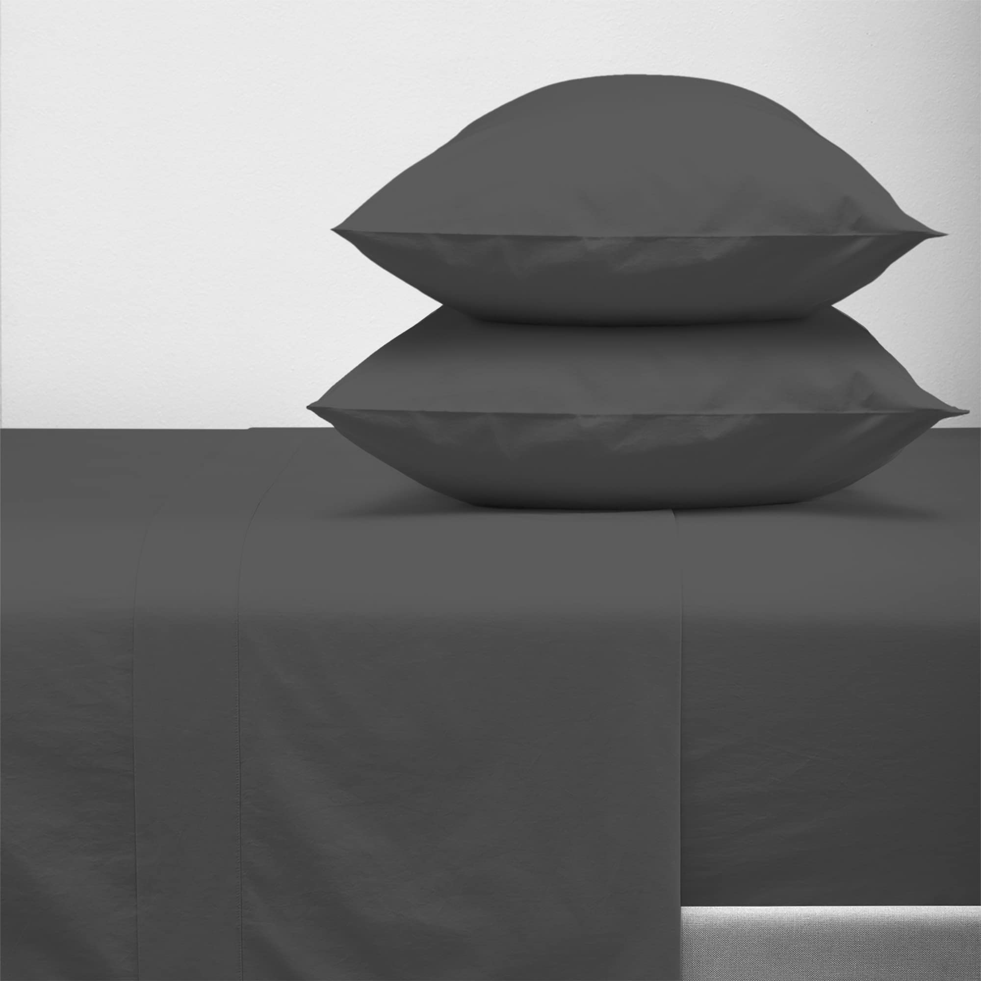 100% Pure Organic Egyptian Cotton Queen Size Sheet Set - 4Pc Dark Grey, 400 Thread Count Sateen Weave, Breathable & Cooling Bed Sheets with 15