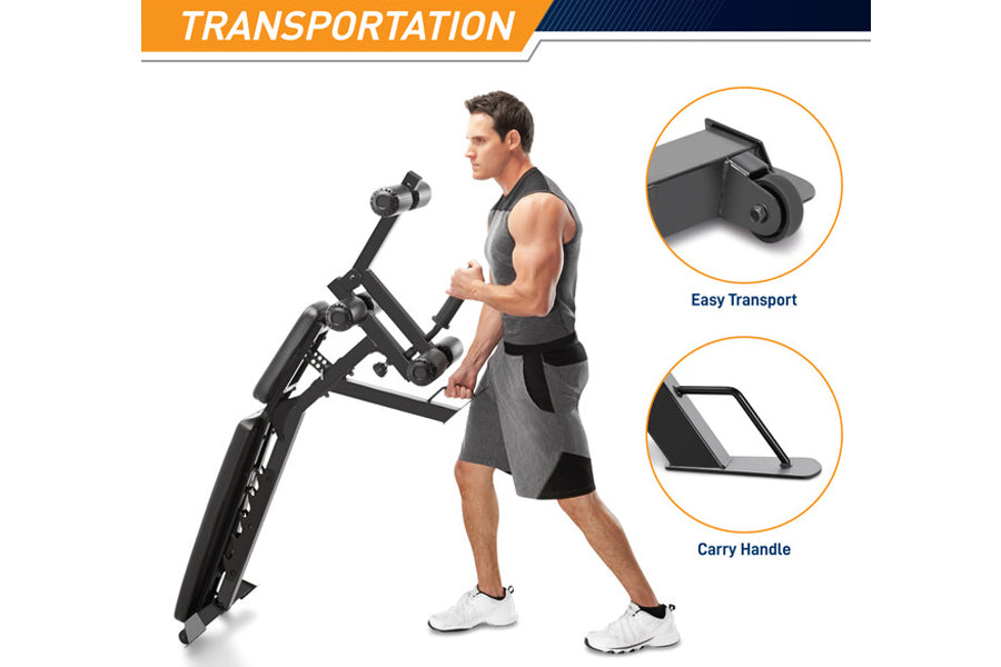 Marcy Deluxe Utility Weight Bench SB-350 - Adjustable Home Gym Bench for Strength Training, Full Body Workouts & Fitness - Perfect for Home Gym, Garage & Small Spaces