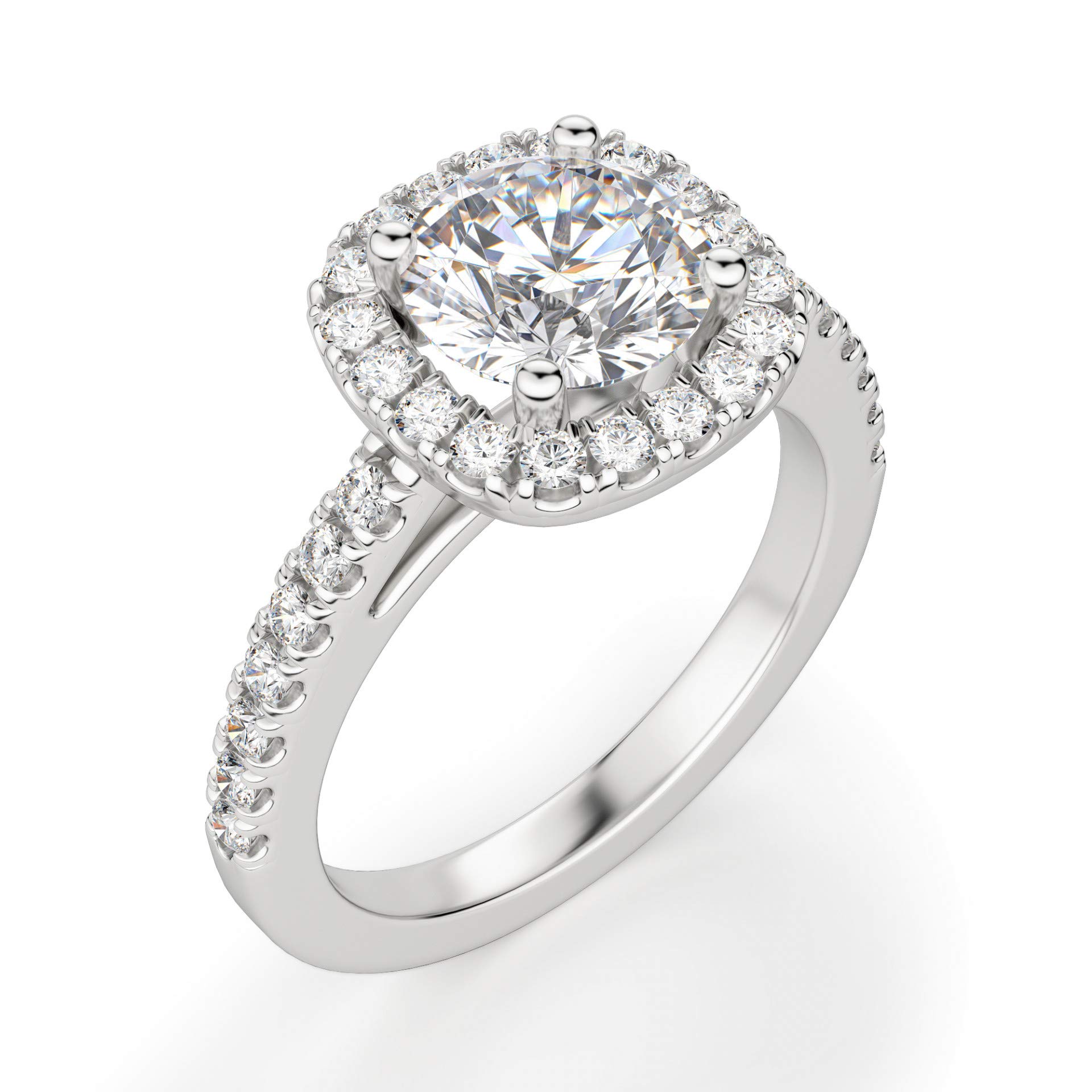 3 CT Cushion Cut Moissanite Engagement Ring Set - Vintage Halo Solitaire Wedding Band for Women, Anniversary Gift, Promise Ring (Silver) | Perfect for Proposals, Bridal Jewelry & Special Occasions