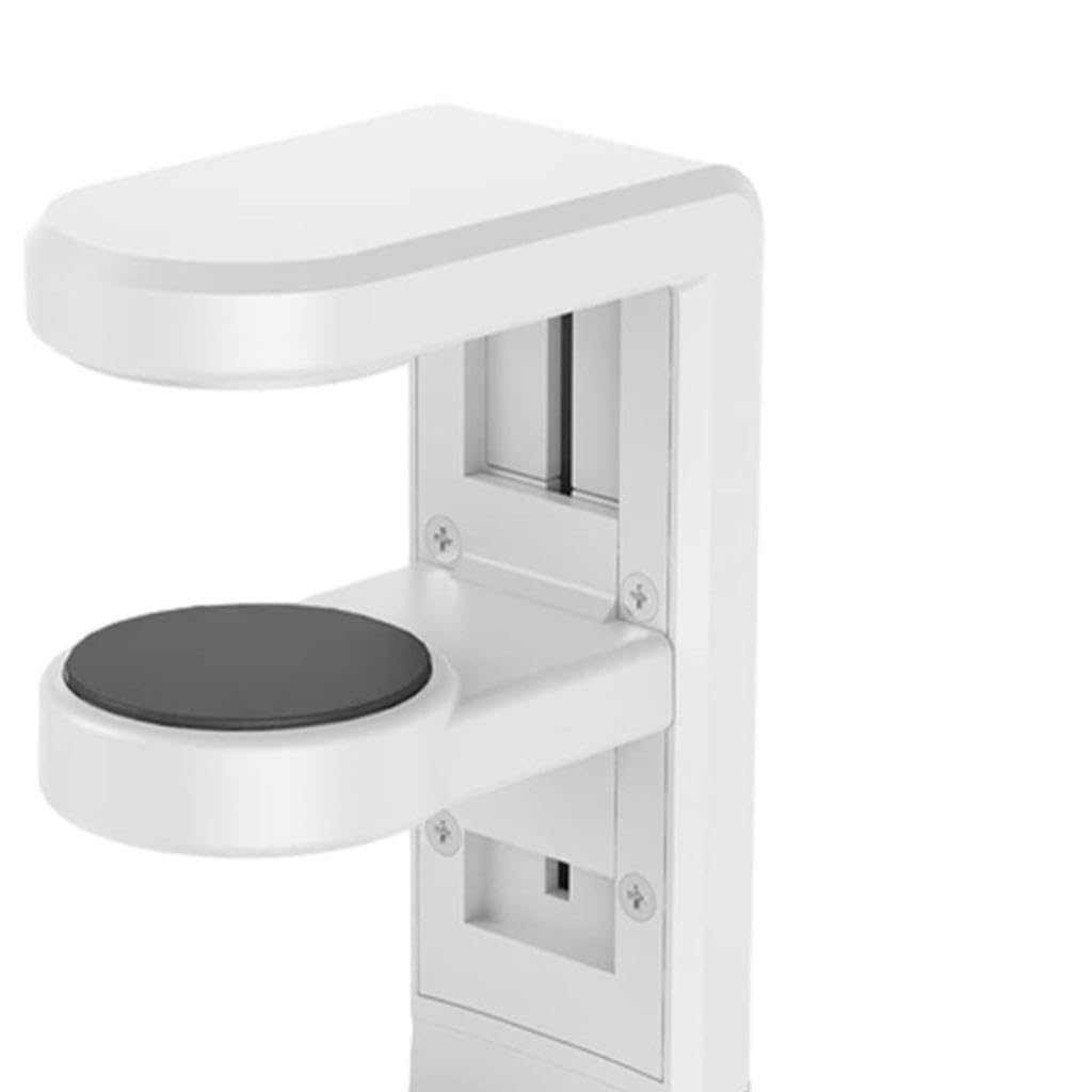Balikha Under Desk Headphone Stand - Rotating Arm Clamp Mount with Cable Organizer | Universal PC Gaming Headset Holder for Office & Home Workspace (White)