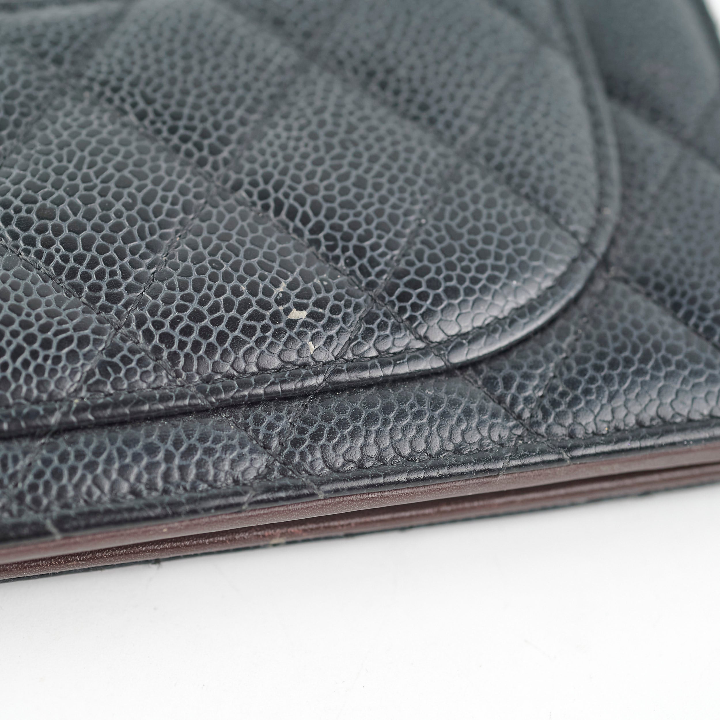 Chanel Black Caviar Leather Long Wallet for Women - Luxury Designer Clutch with Multiple Card Slots - Perfect for Everyday Use, Travel & Special Occasions
