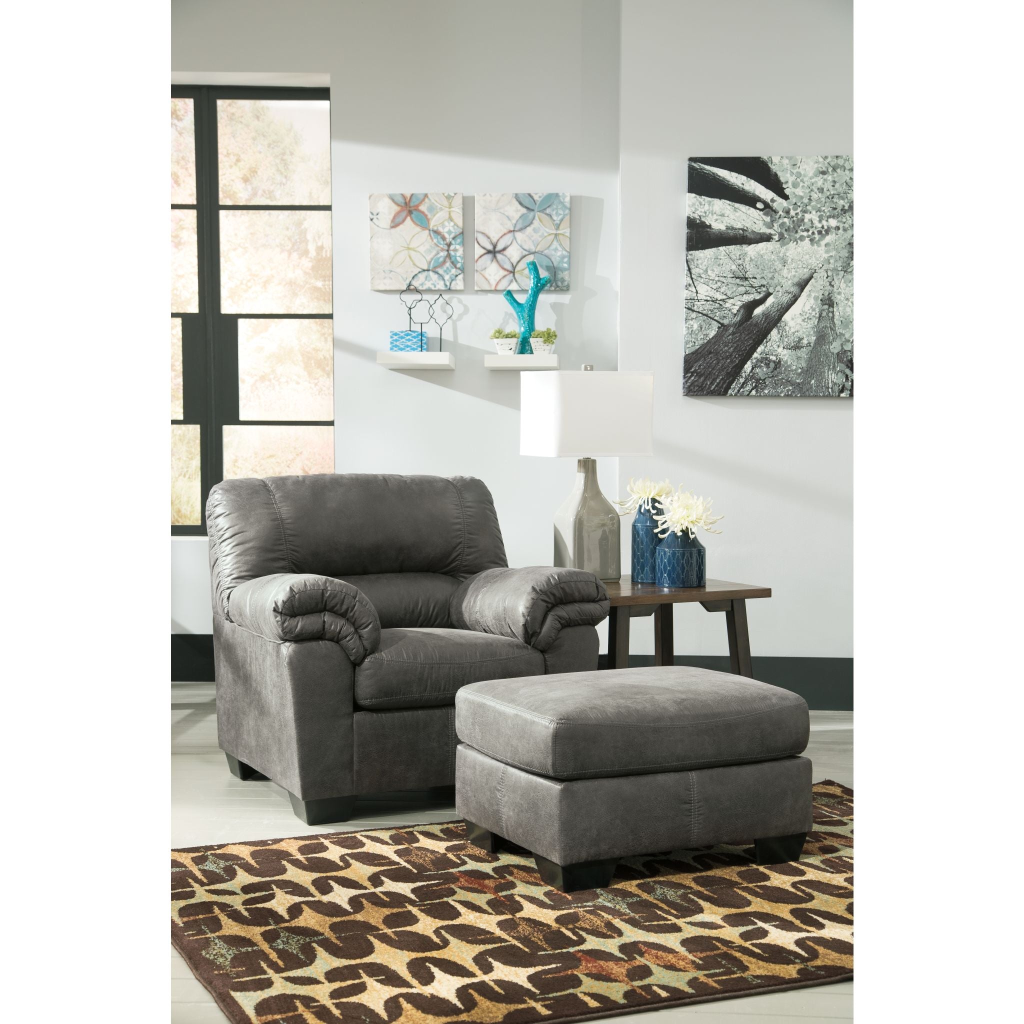 Bladen Chair - Modern Slate Gray Accent Chair for Living Room, Bedroom & Office - Comfortable Upholstered Armchair with Sturdy Metal Legs - Perfect for Reading, Relaxing & Home Decor