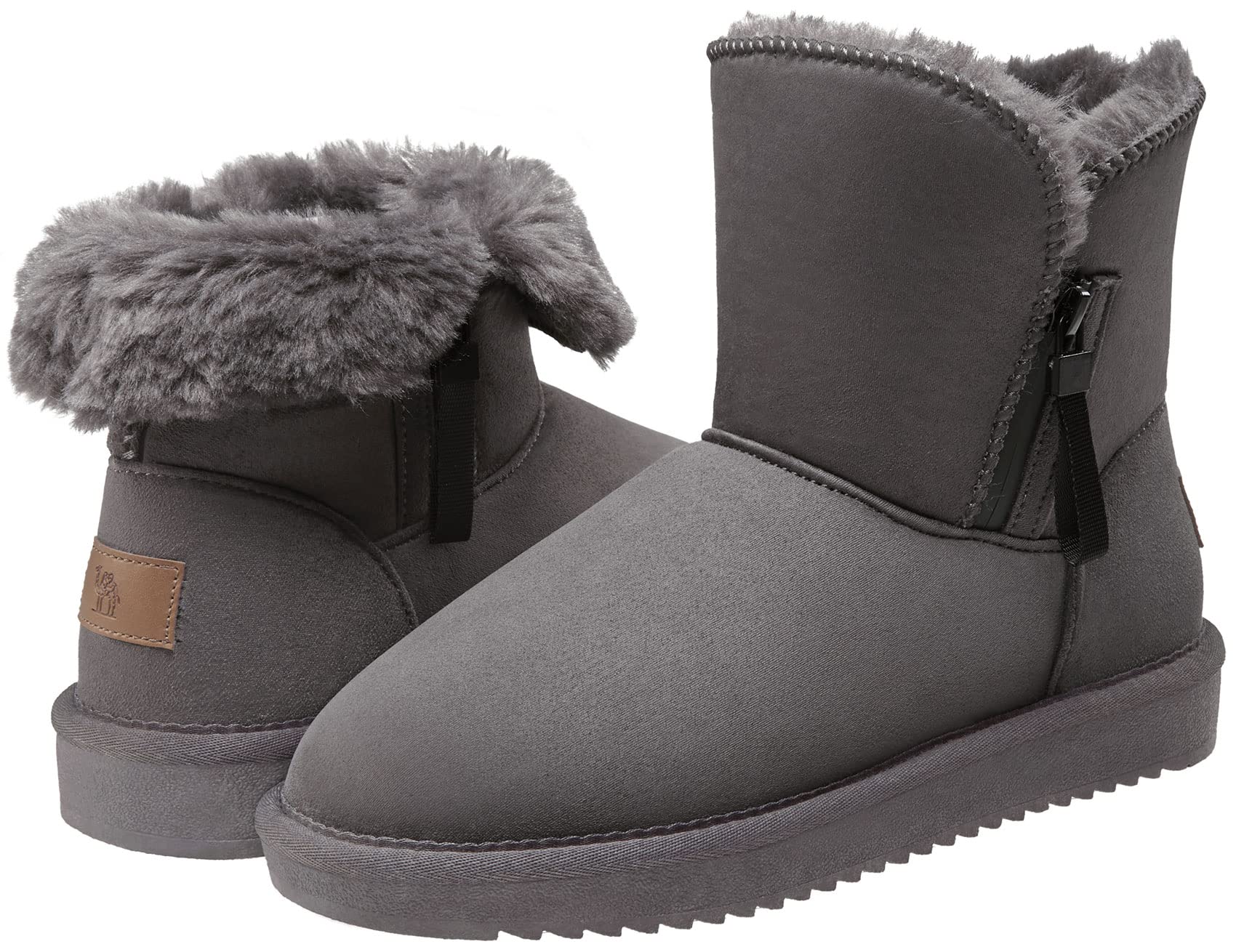 CAMEL CROWN Women's Winter Snow Boots - Warm Foldable Mid-Calf Booties for Outdoor Hiking