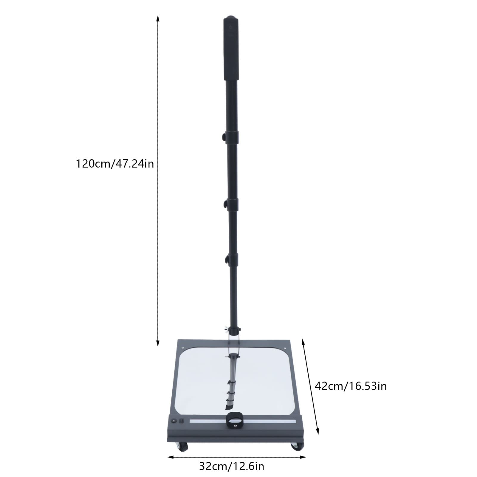 Telescopic Vehicle Inspection Mirror with LED Light & Swivel Wheels - Extendable Under Car Inspection Tool for Mechanics, Security Checks & DIY Auto Maintenance