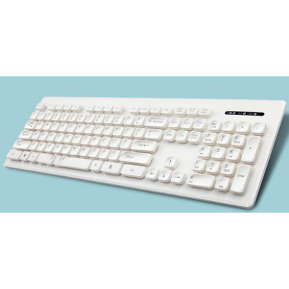 Ultra-Thin Wireless & Wired Computer Keyboard - Silent USB Keyboard for Laptop, Desktop, Home Office & Gaming - Ergonomic Design (White) | Perfect for Work, Gaming & Typing Comfort