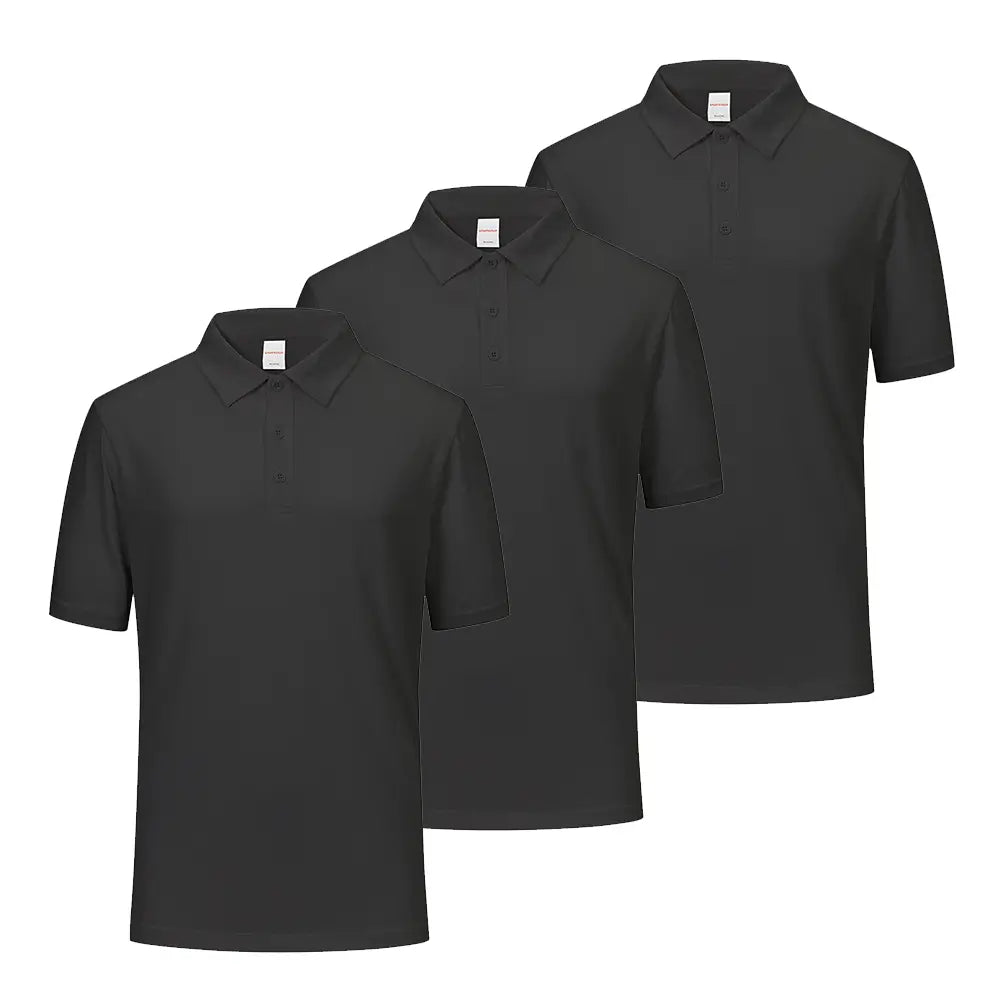 3 Pack Moisture-Wicking Performance Short Sleeve Golf Shirts for Men - Breathable Quick-Dry Athletic Polo Tops - Perfect for Golf, Tennis & Casual Wear