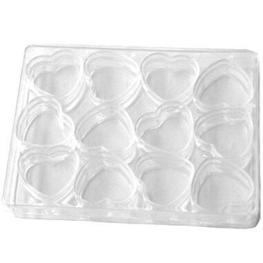 12-Pack Small Clear Plastic Heart-Shaped Jars for DIY Crafts, Wedding Favors, Party Decorations, and Gift Packaging