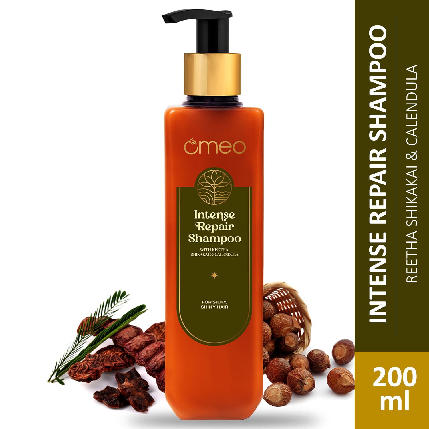 Omeo Intense Repair Shampoo for Damaged Hair - 200ml Deep Hydrating & Nourishing Formula - Restores Dry, Brittle Hair - Perfect for Daily Use at Home or Salon