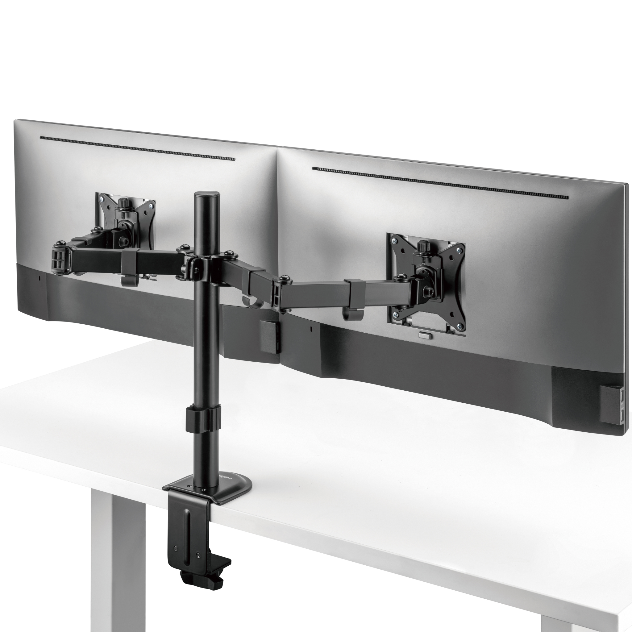 Outshine Dual Monitor Stand for Gaming - Adjustable VESA Mount for 13-32 inch Screens - Perfect for Home Office, Streaming & Esports Setup