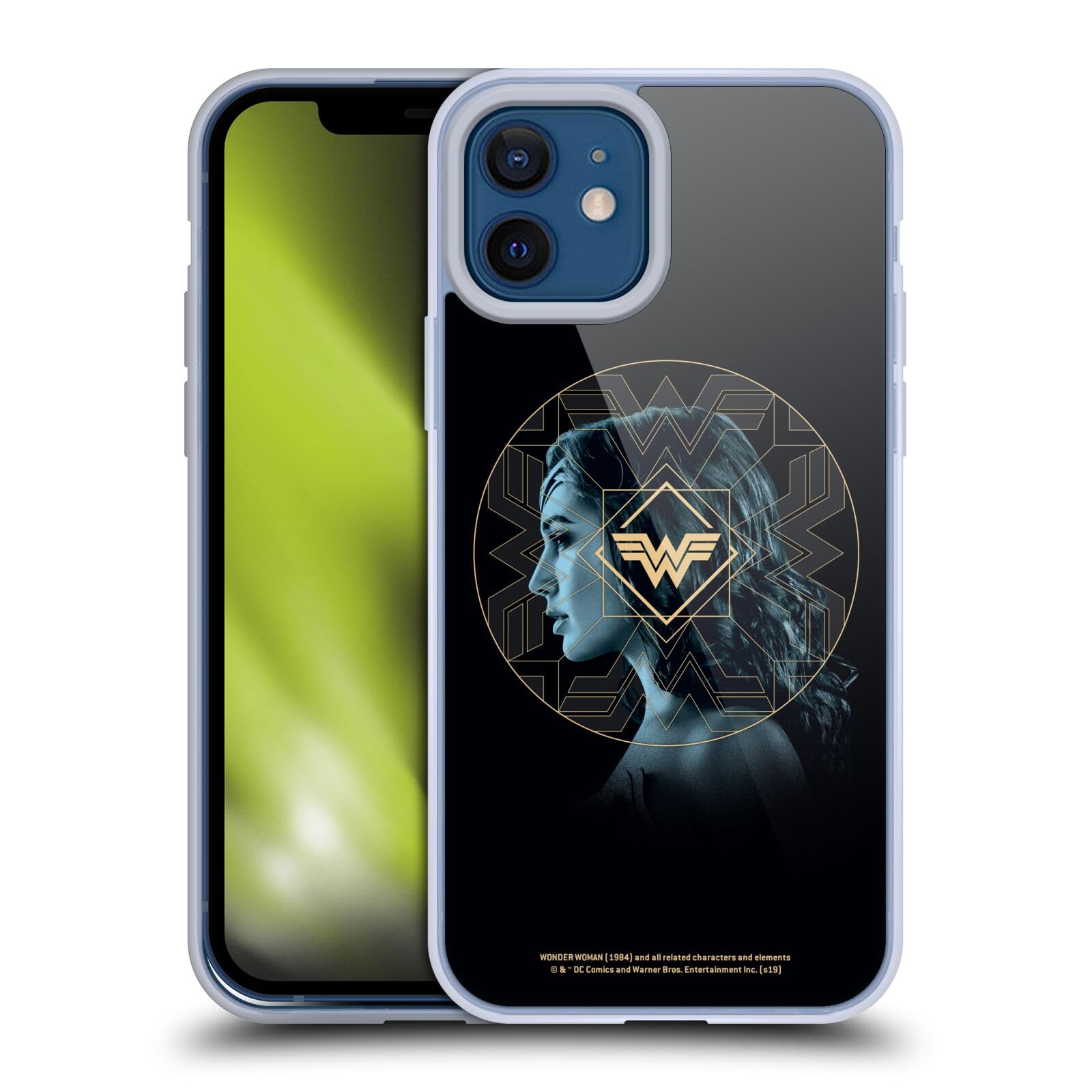 Official Wonder Woman 1984 Gold Portrait Logo Art Soft Gel Case for iPhone 12/12 Pro - Durable Protective Phone Cover with Licensed DC Comics Design - Perfect for Superhero Fans, Cosplay Events & Movie Theaters