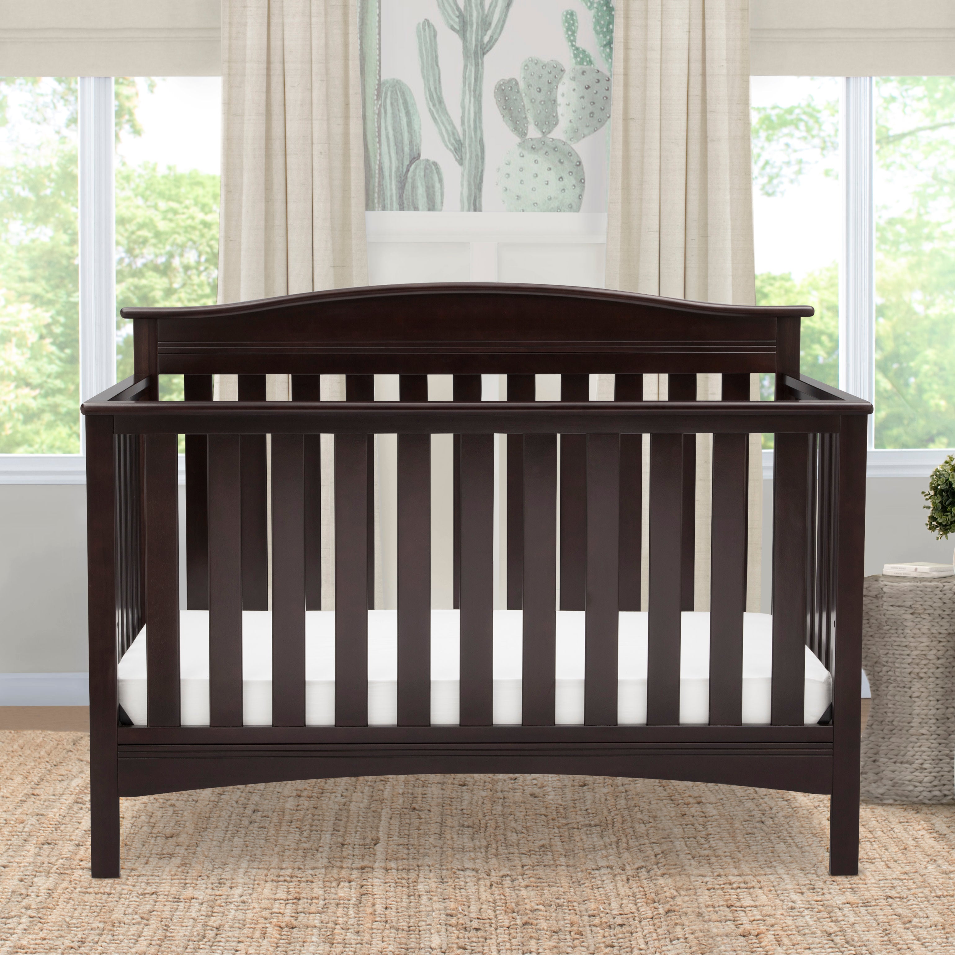 Baker 4-in-1 Convertible Baby Crib - Toddler Bed, Daybed & Full-Size Bed - Safe Nursery Furniture for Newborn to Teen - Perfect for Bedrooms, Daycare & Guest Rooms