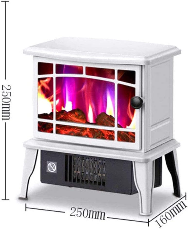 1500W Electric Stove Heater with 3D Realistic Flame - Fast Heating Indoor Fireplace Heater for Home, Office & Bedroom - Black Energy Efficient Space Warmer