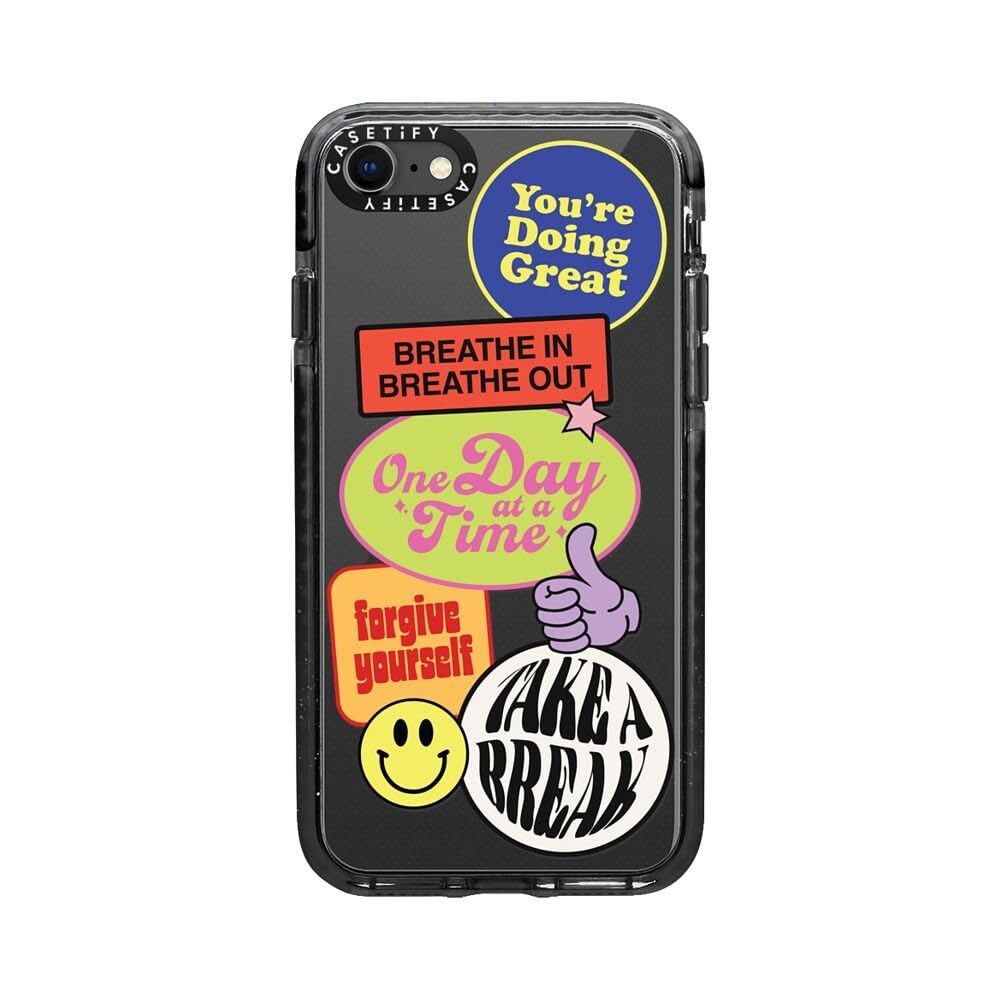 CASETiFY Impact Case for iPhone SE (2020/2022) & iPhone 7/8 - Shockproof Clear Black Phone Cover - Perfect for Everyday Protection & Outdoor Activities