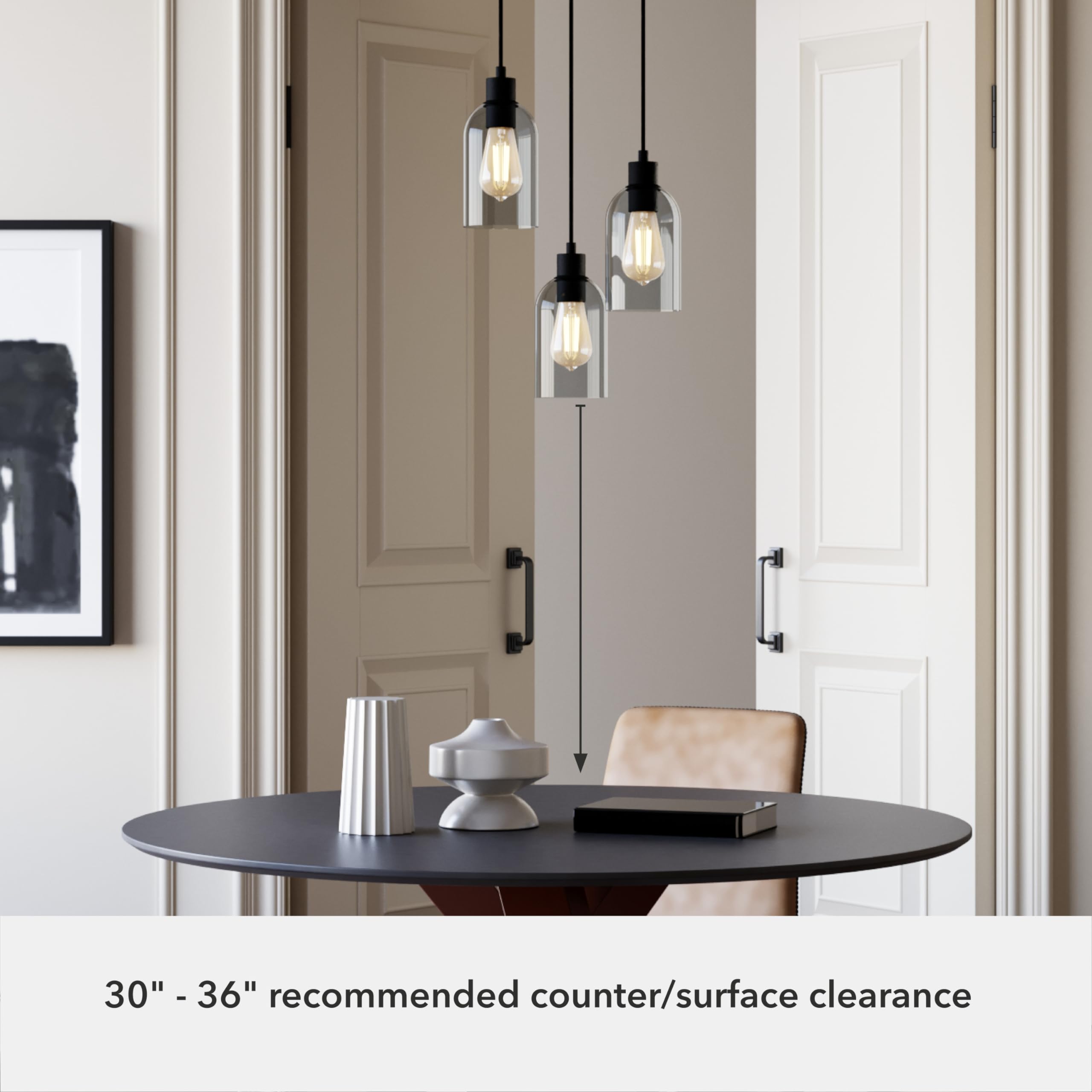 Hunter Fan Company 19719 Lochemeade 5-Light Cluster Pendant Ceiling Light Fixture - Natural Iron Finish - Perfect for Dining Room, Kitchen Island or Entryway Lighting