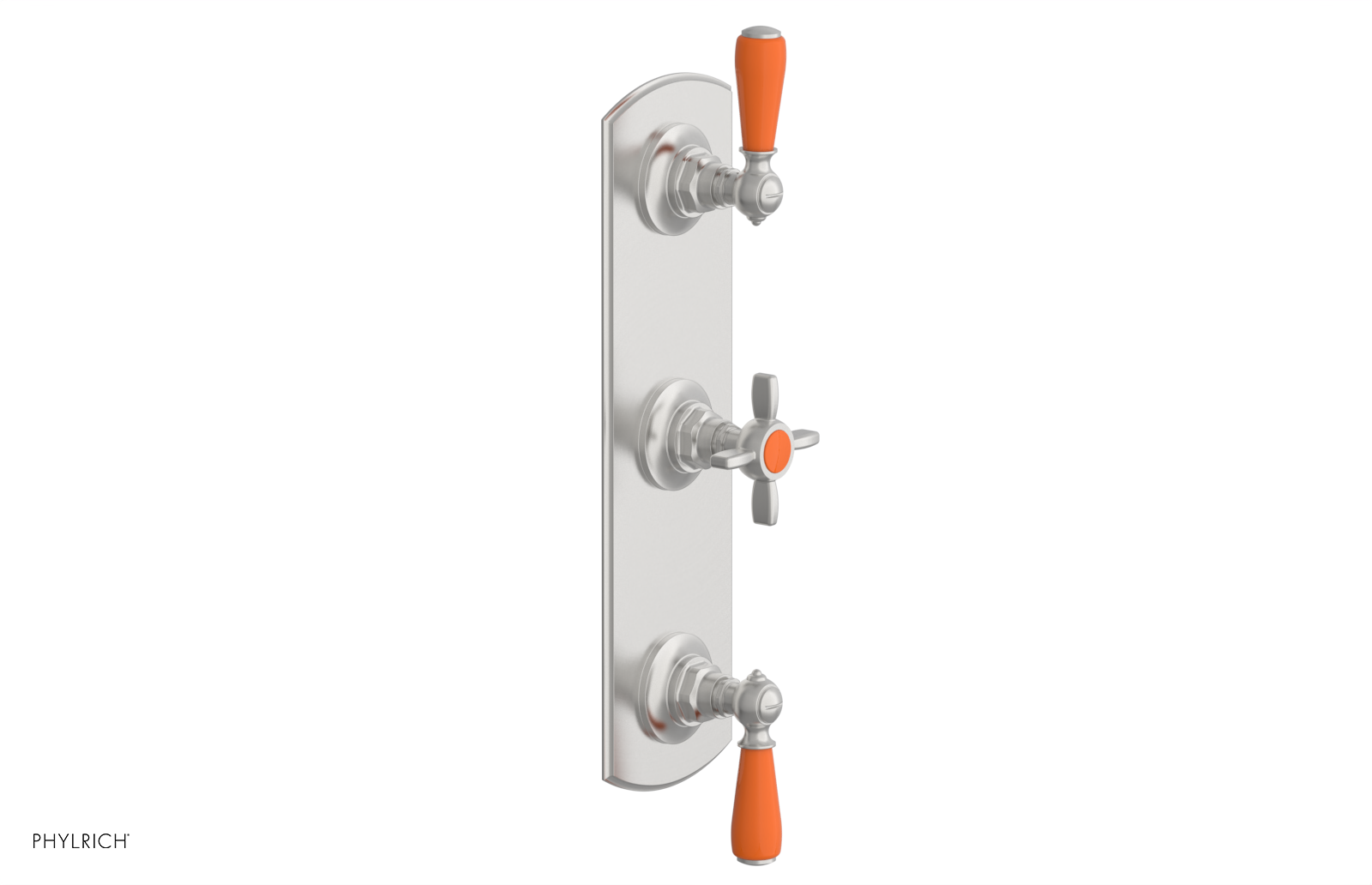 Jamestown Thermostatic Shower Valve with Dual Volume Control - Orange Accent Trim - Perfect for Modern Bathroom Renovations & Spa-Like Shower Experiences