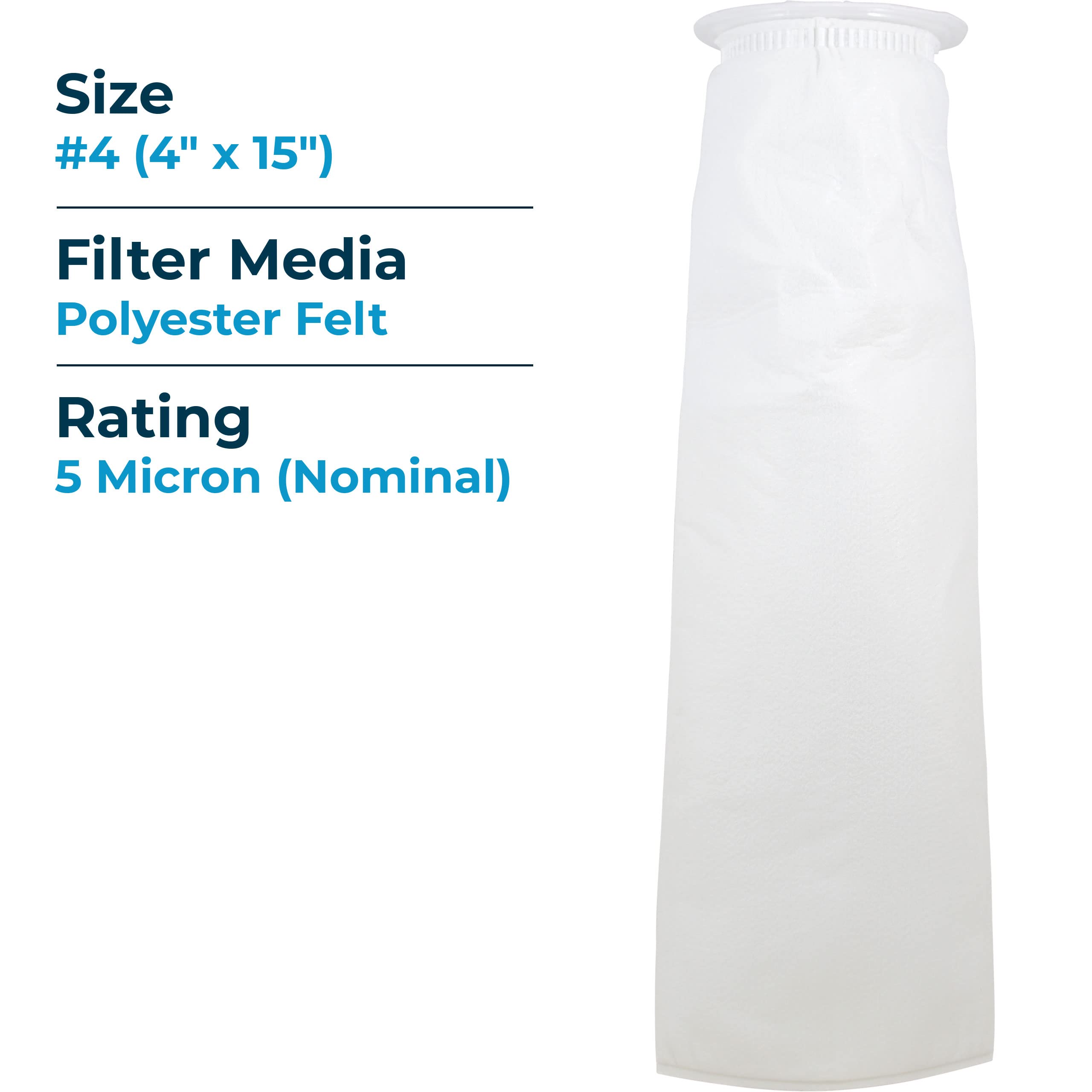 SpiroPure SP-BE-4-5 5 Micron Polyester Felt Bag Filter 4