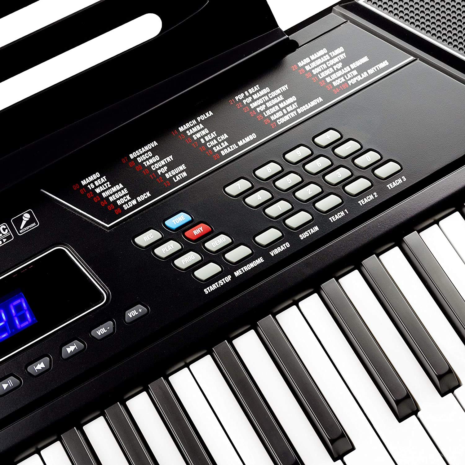 RockJam 61-Key Electronic Keyboard Piano with Stand, Bench, Headphones, Pitch Bend Kit & Simply Piano App - Perfect for Beginners, Home Practice & Music Lessons
