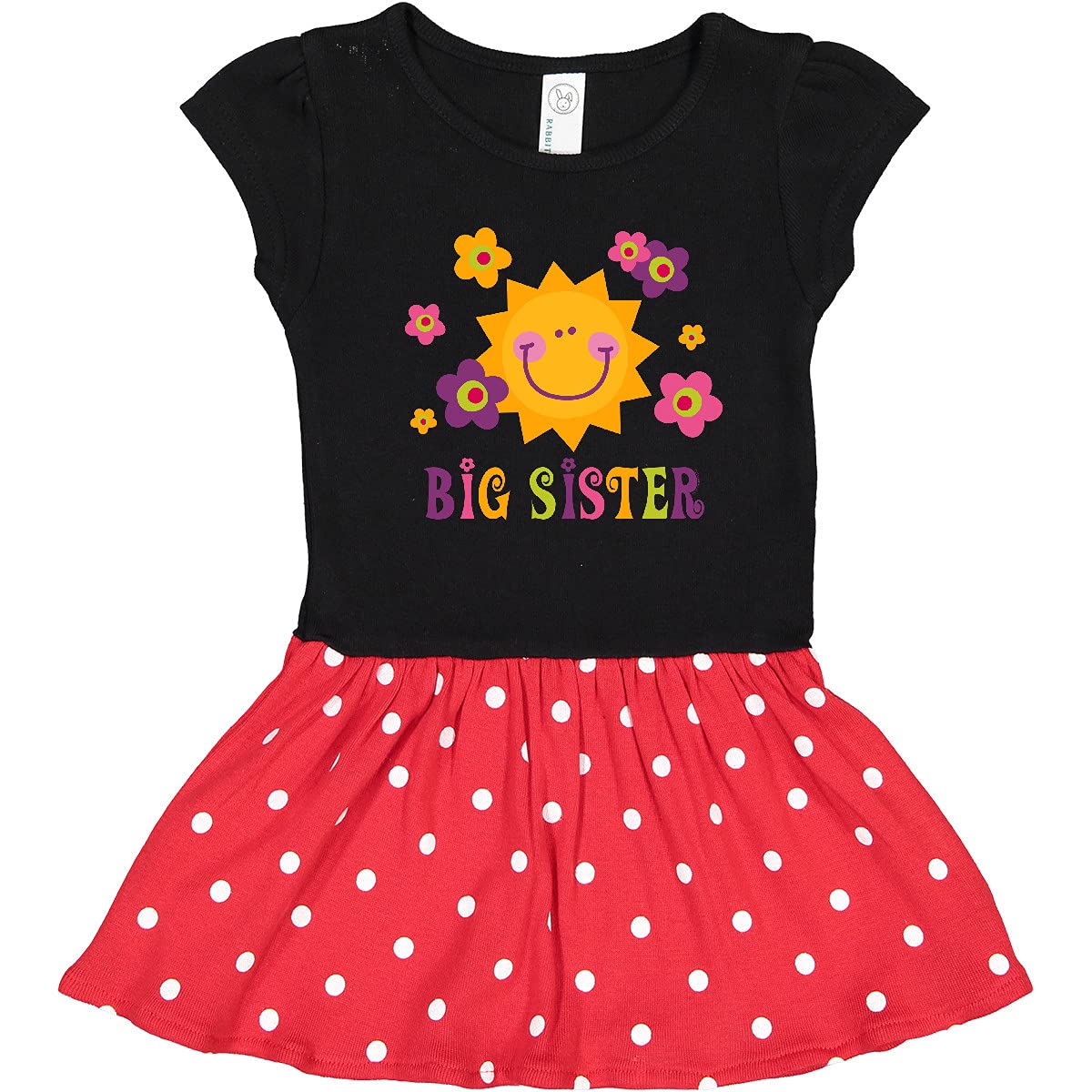 Inktastic Sunny Big Sister Toddler Dress - Cute Matching Sister Outfits for Family Photos & Special Occasions