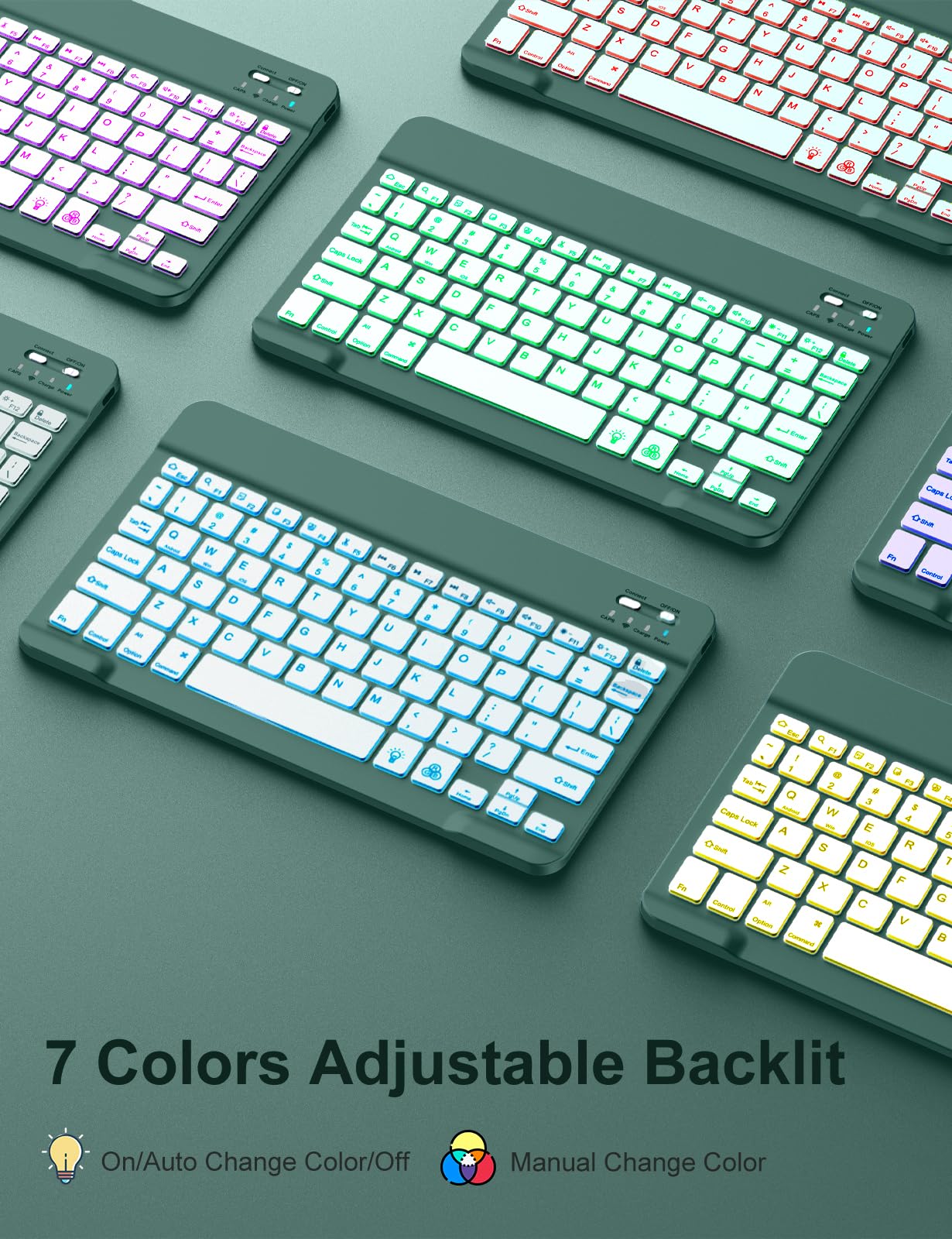 Hamile Backlit Wireless Keyboard Case for iPad 9th/8th/7th Gen, iPad Pro 10.5
