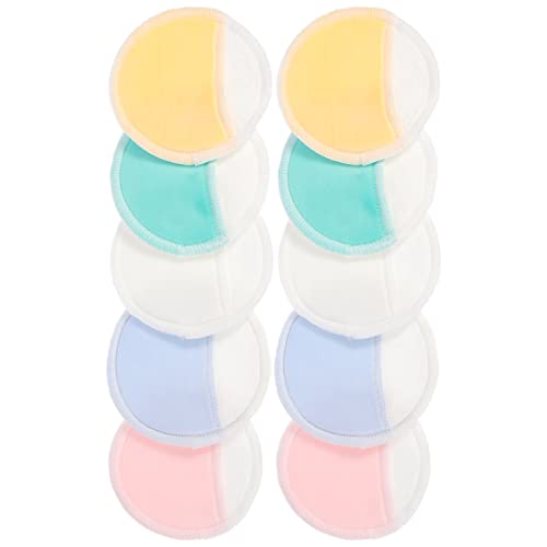 FRCOLOR 10 Pack Reusable Makeup Remover Pads - Gentle Facial Cleansing Pads for Makeup Removal, Eco-Friendly Washable Cotton Rounds - Perfect for Daily Skincare, Travel & Sensitive Skin Care Routine