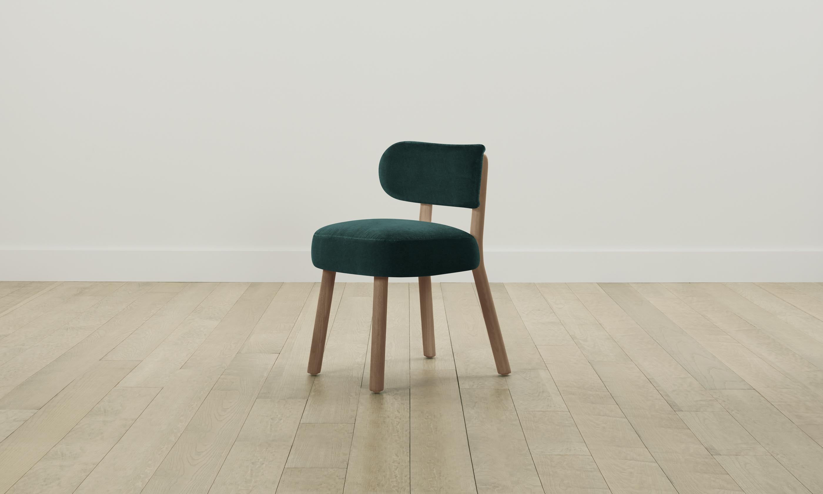 The Jane Dining Chair - Performance Velvet Emerald Green Upholstered Seat - Perfect for Dining Room, Kitchen, or Home Office