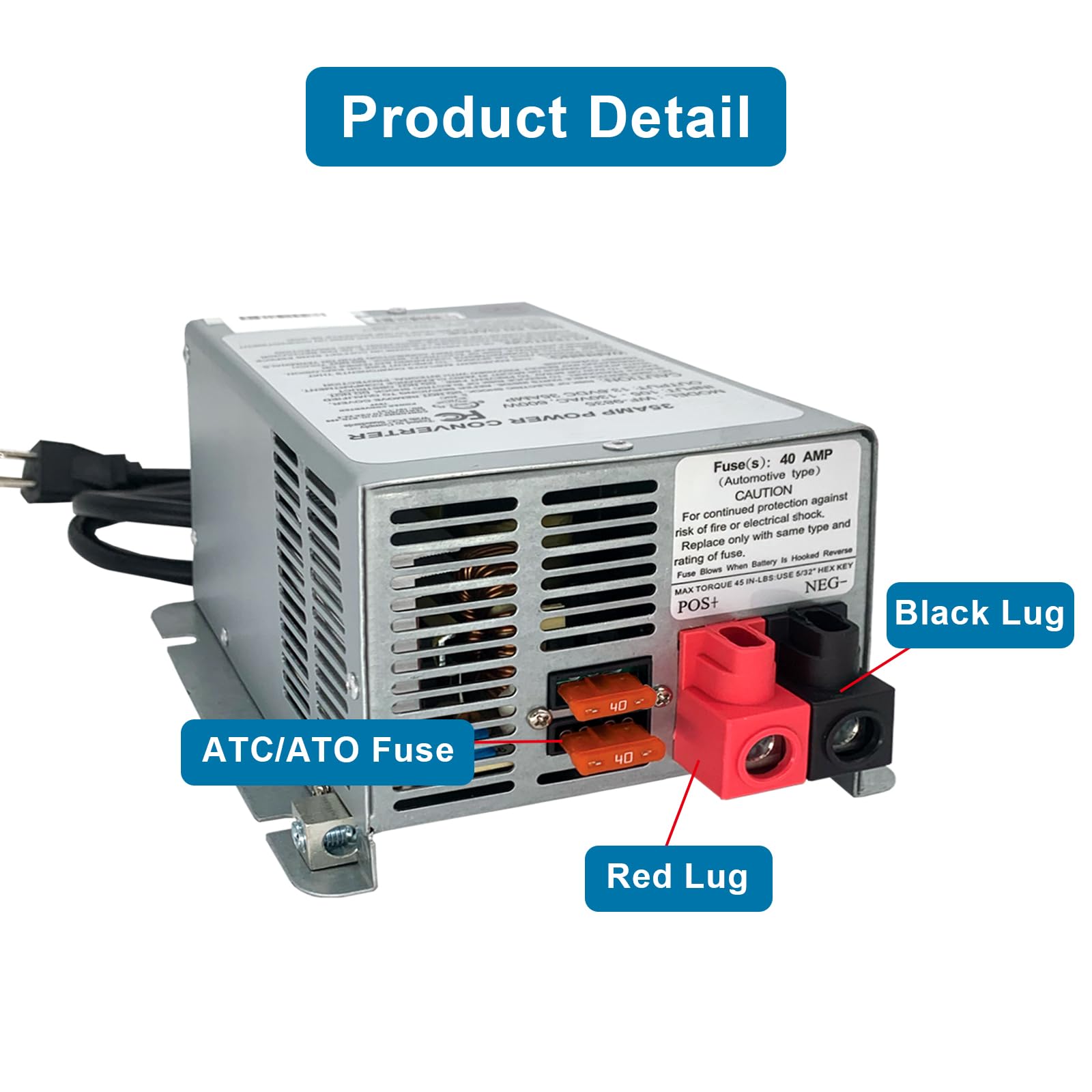 WF-9865 65 Amp RV Power Converter/Charger - Replacement for 9800 Series - 12V DC to 110V AC Power Supply for RV Trailers & Campers - Perfect for Off-Grid Living & Road Trips
