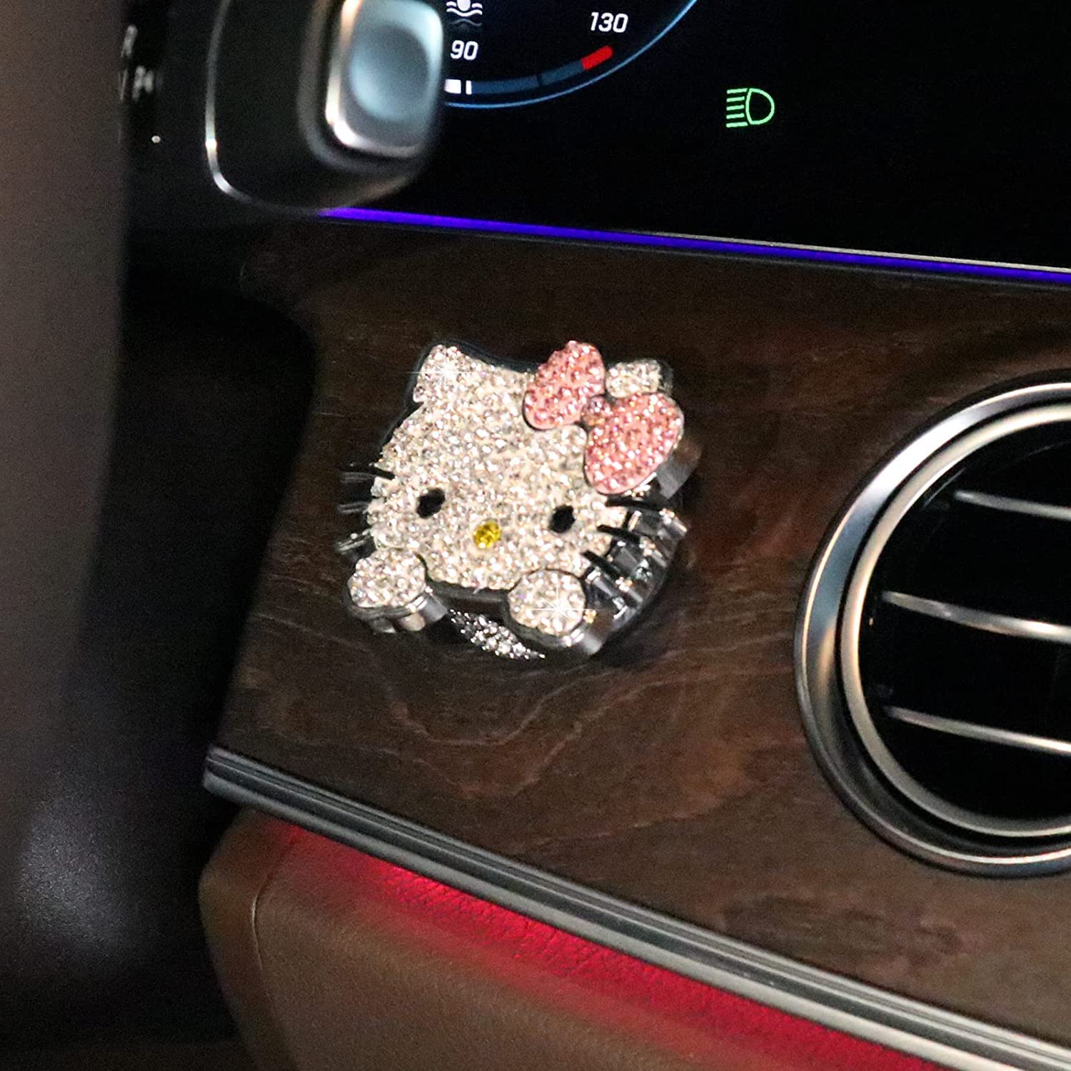 Sparkling Rhinestone Car Push Start Button Cover - Cute Pink Crystal Car Accessory for Women | Stylish Engine Start Stop Button Decal | Perfect for Adding Glam to Your Car Interior & Personalizing Your Ride