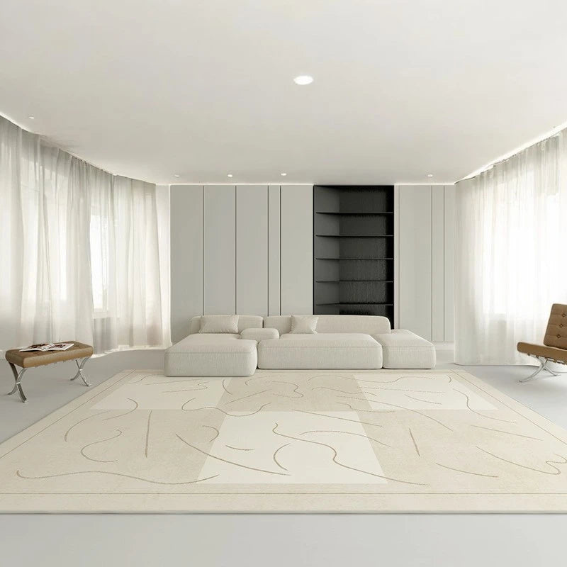 Stylish Geometric Polyester Area Rug for Living Room - Soft & Durable Home Decor for Modern Spaces