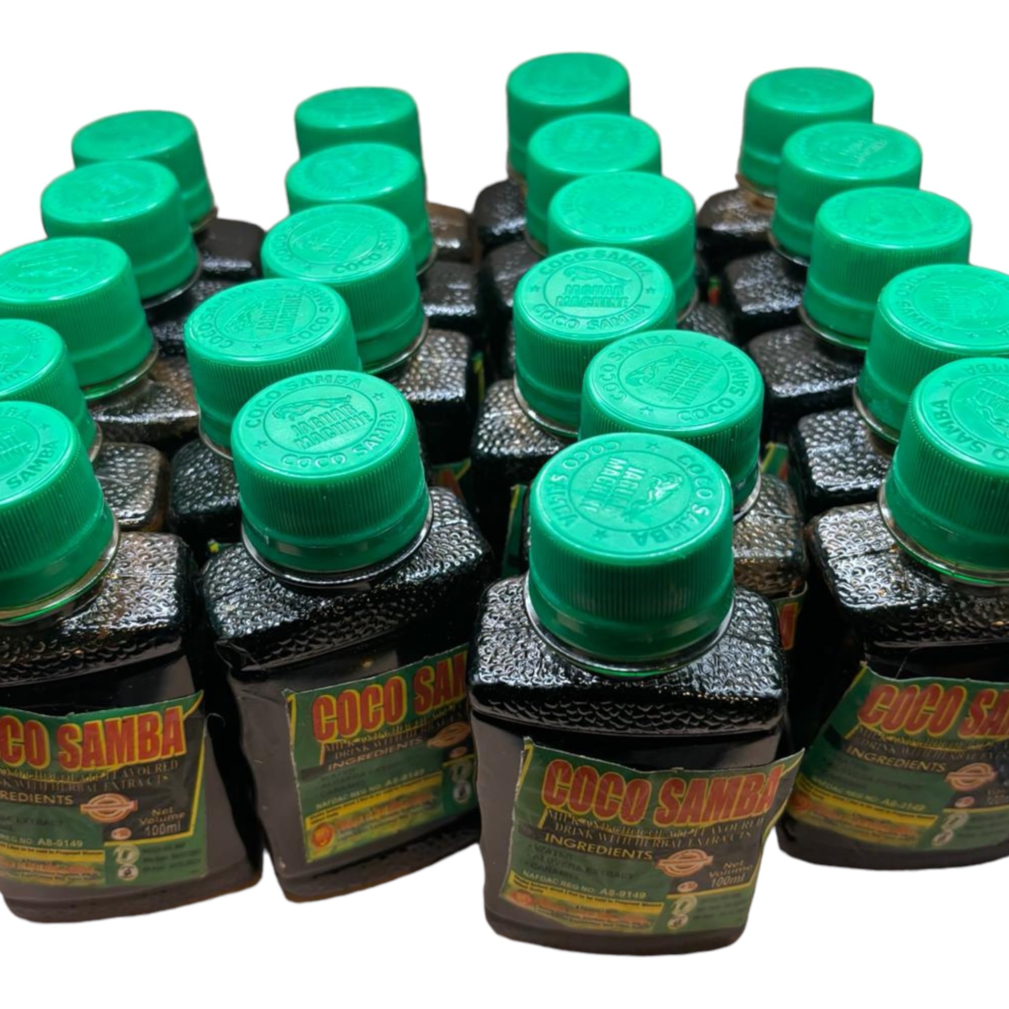 Organic Coco Samba Herbal Drink - 24 Pack (100ml Each Bottle) | Natural Energy Boost & Hydration | Perfect for Workouts, Office & Outdoor Activities