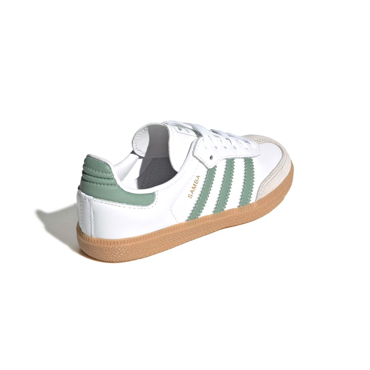 Kids Samba OG Sneakers - Cloud White Silver Green - Comfortable Lightweight Running Shoes for Boys & Girls - Perfect for School, Sports & Everyday Wear