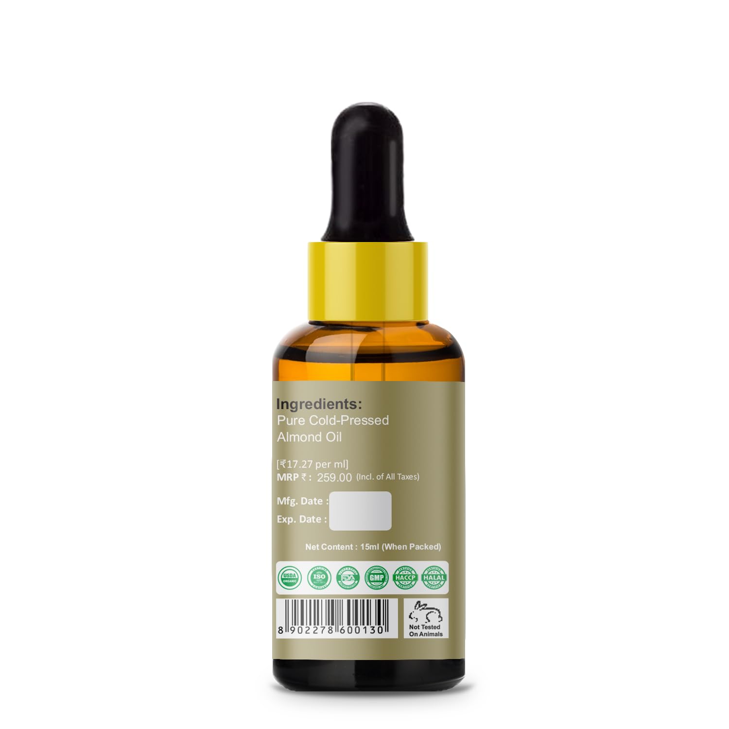 PRZ Cold Pressed Castor & Almond Carrier Oil Set - 100% Pure Natural Therapeutic Grade for Aromatherapy, Massage, Skin & Hair Care (15ML Each) | Perfect for DIY Beauty Recipes, Scalp Treatment & Relaxing Spa Nights at Home