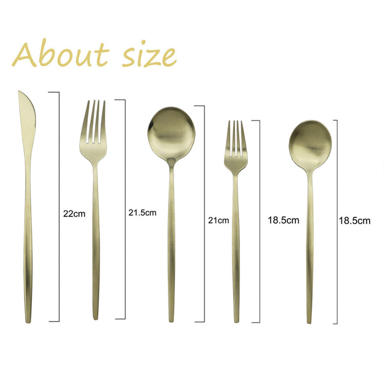 Premium 20-Piece Stainless Steel Flatware Set - Matte Champagne Gold Cutlery for 4 - Modern Elegant Tableware for Dinner Parties, Christmas & Special Occasions - Durable Kitchen Utensils for Everyday Use & Entertaining