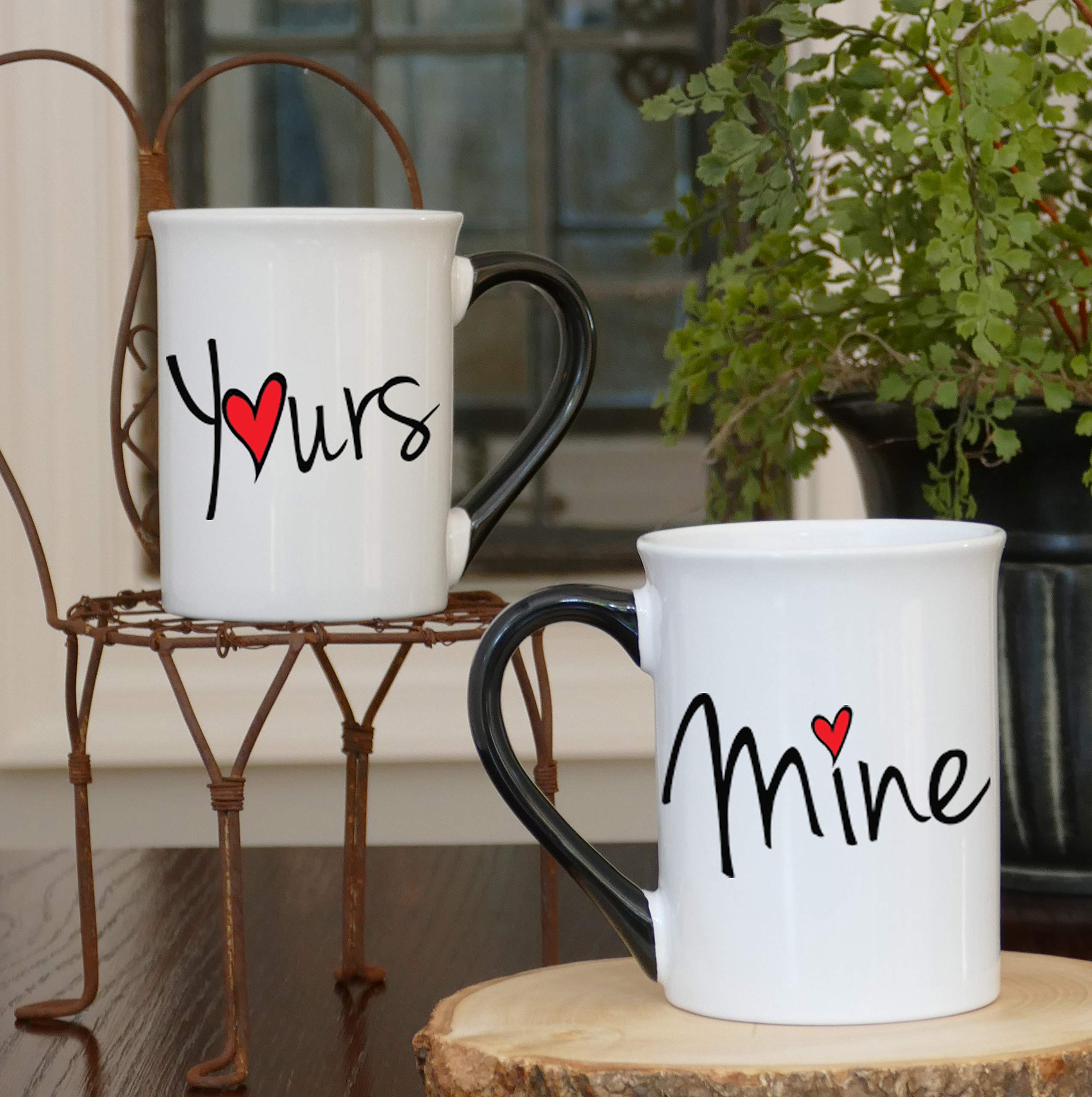 His & Hers Coffee Mugs Set - 16oz Couple Gifts for Valentine's Day & Weddings