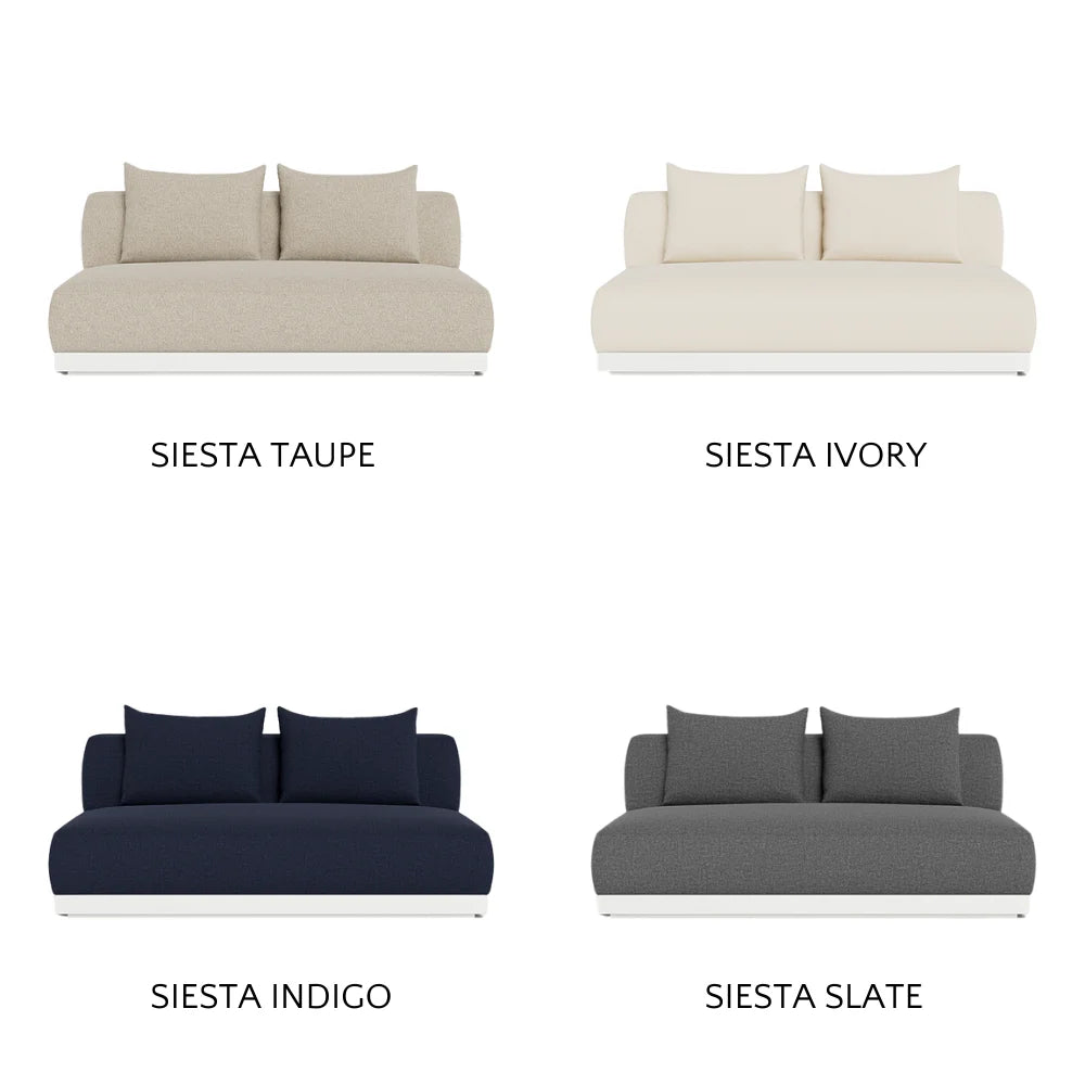Amalfi 2-Seat Armless Outdoor Sectional Sofa - Waterproof Patio Furniture for Backyard, Poolside & Garden Relaxation