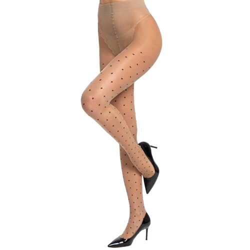 Nude Tights-natural/Black Dot
